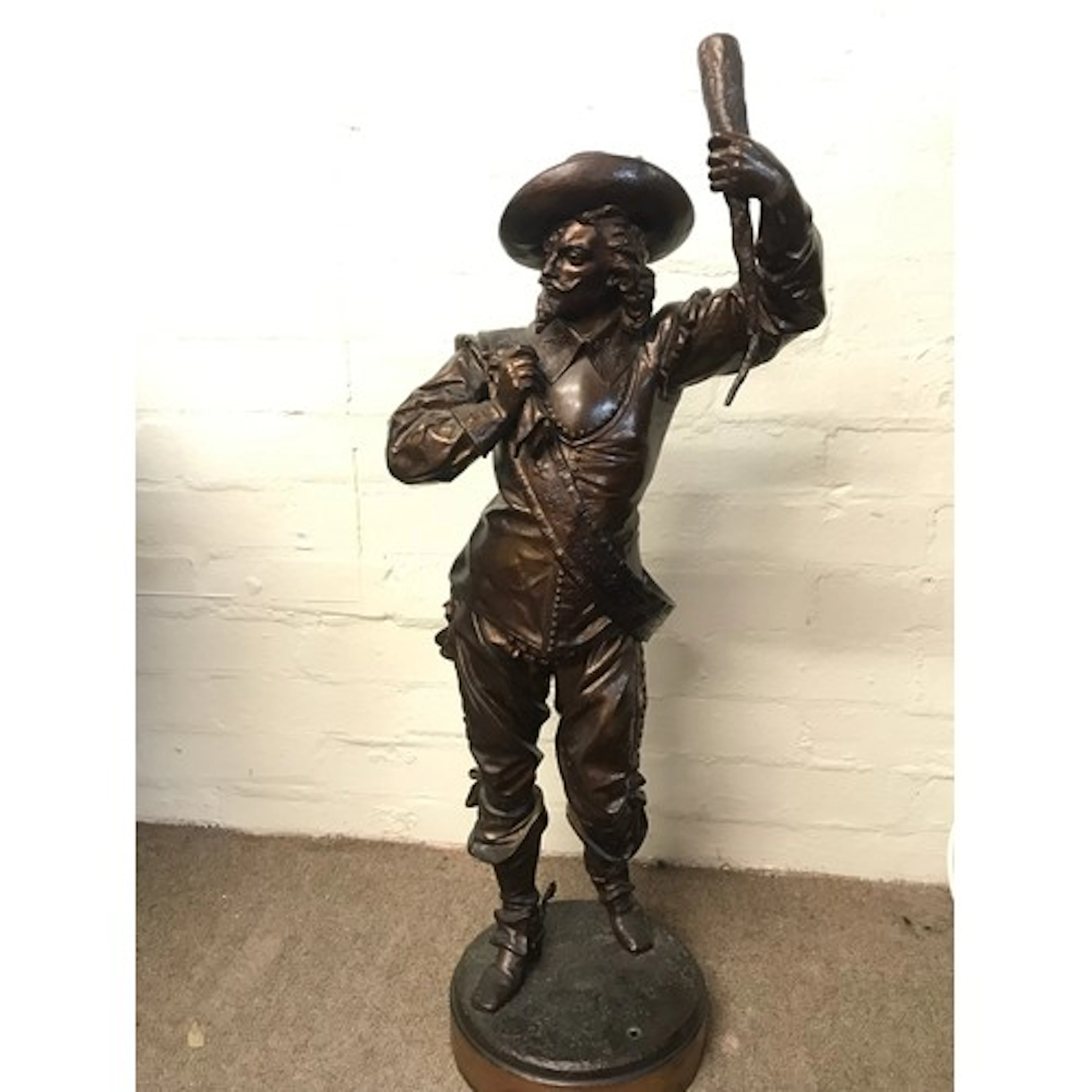 Large Spelter figure of Cavalier, in the style of the French...