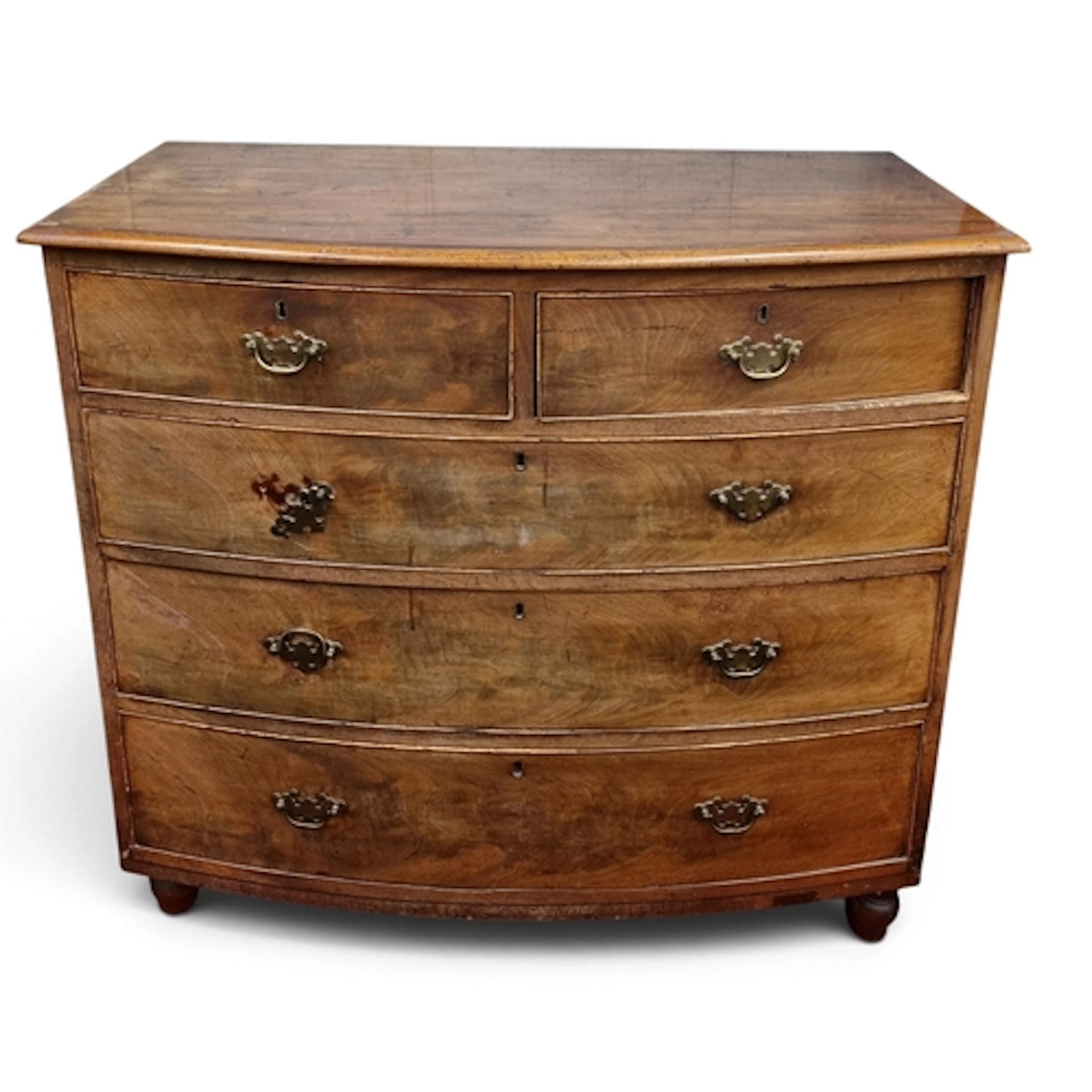 A 19th Century Mahogany bow fronted Chest of Drawers, with B...