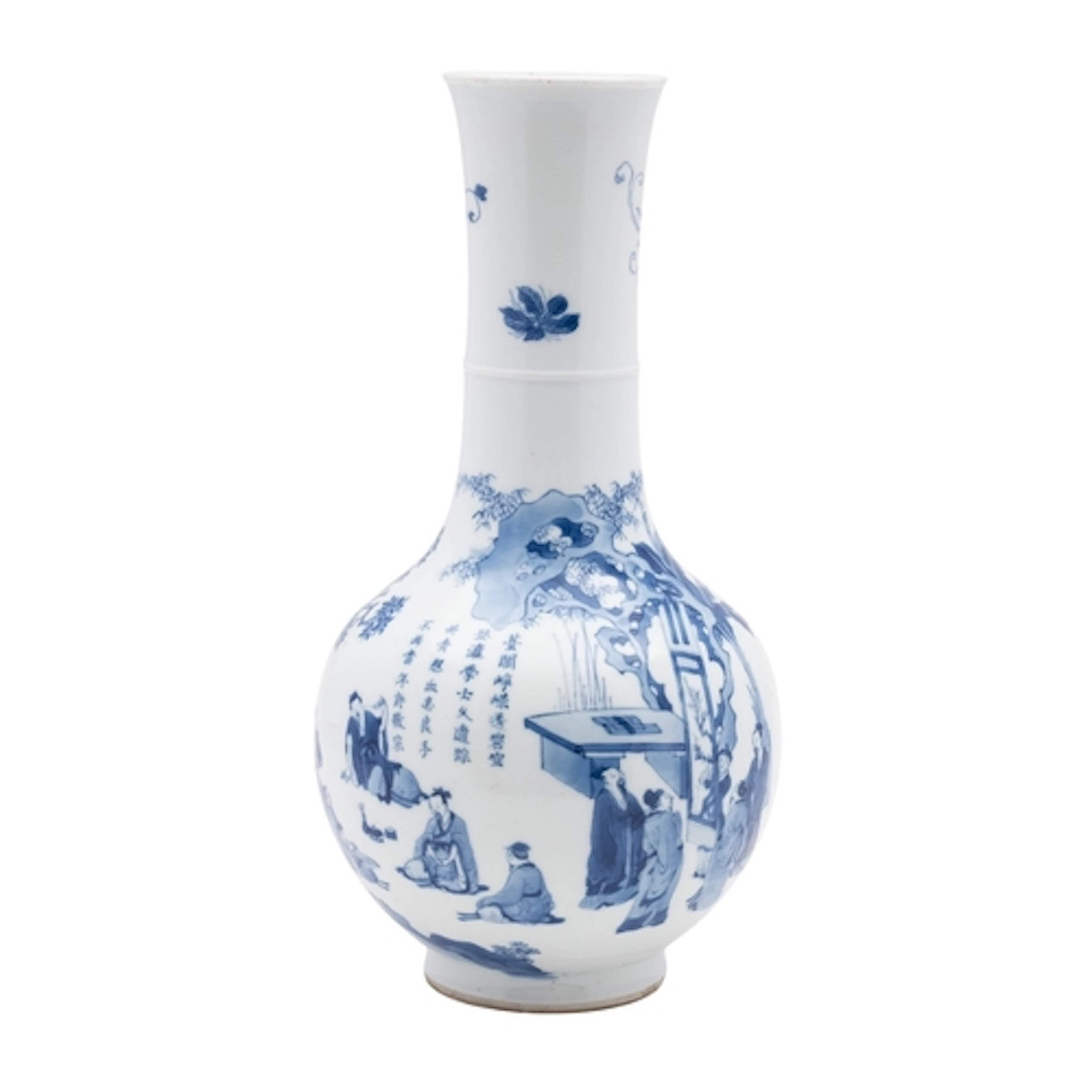 A Chinese blue and white 'scholars' bottle vase, Kangxi peri...