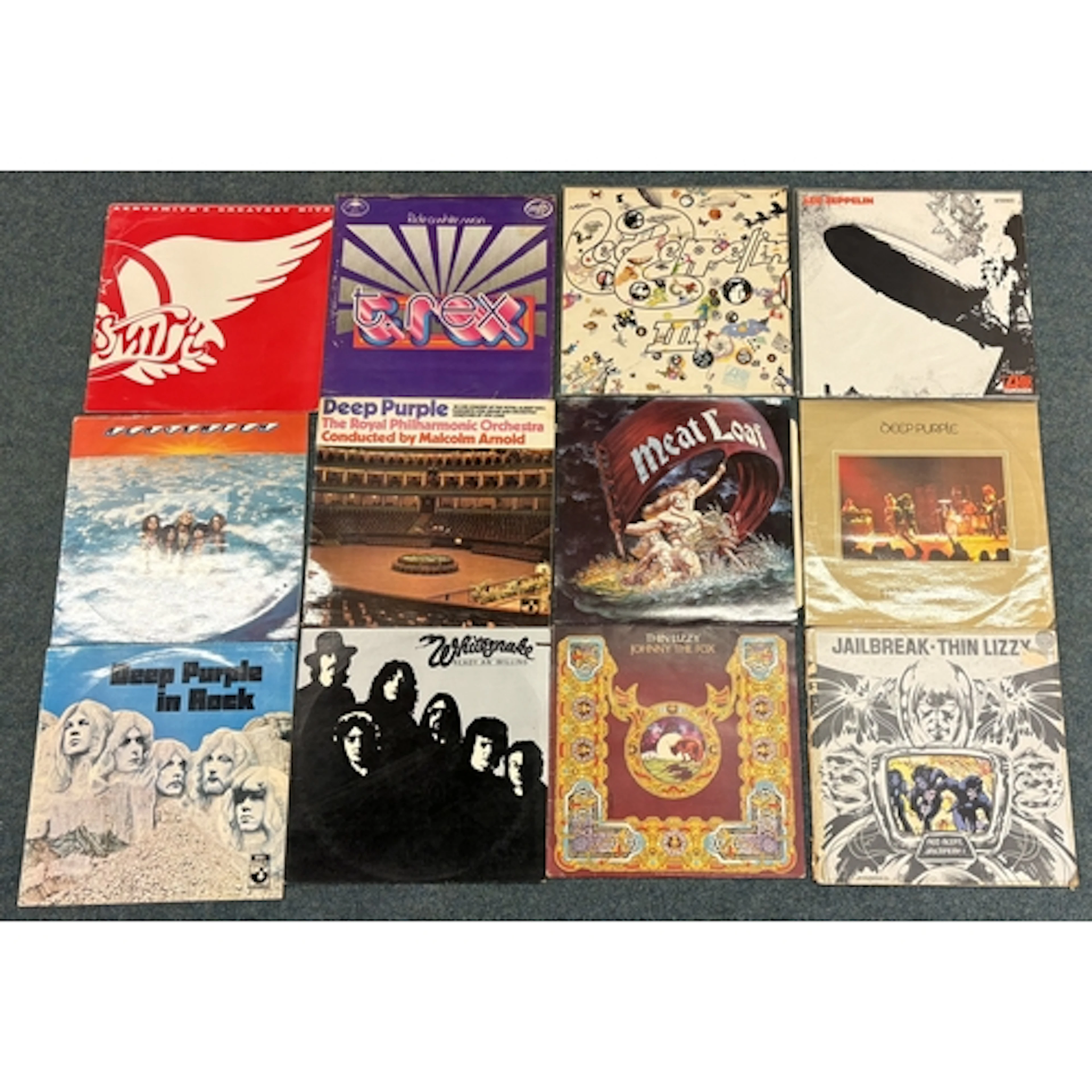 12 x LP vinyl records - To include Classic Rock, Hard Rock, ...