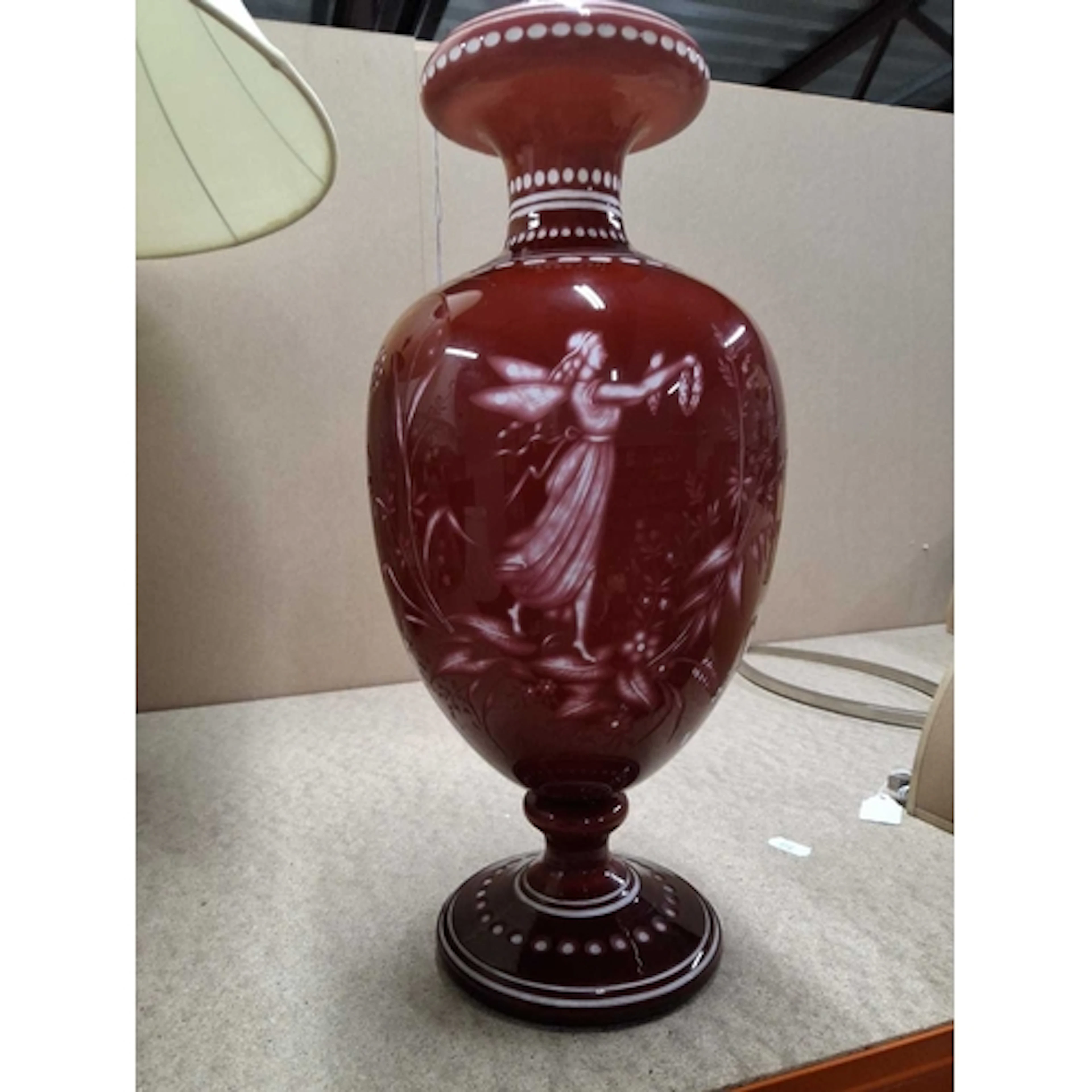LATE VICTORIAN CASED AND CAMEO CUT GLASS VASE IN THE BOHEMIA...