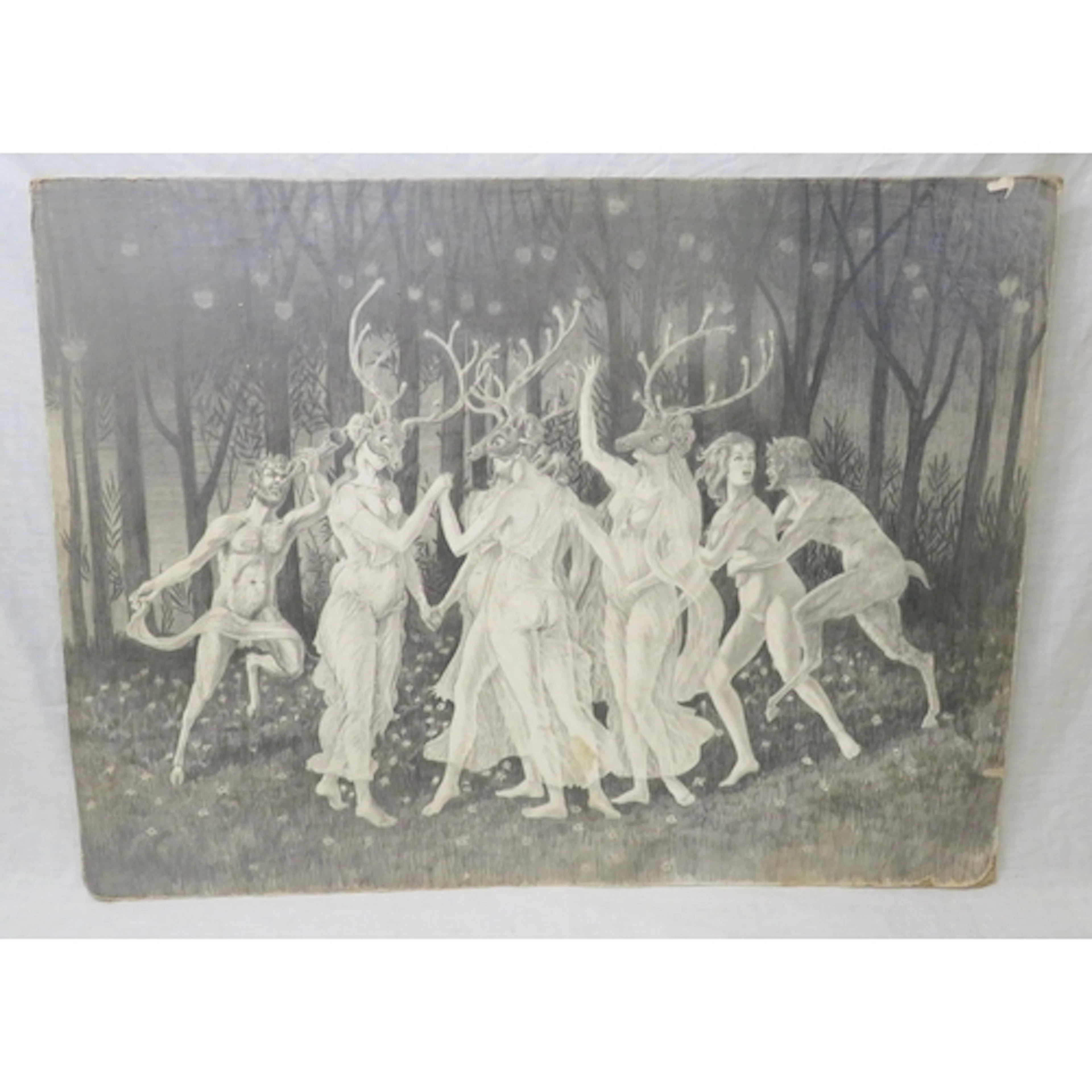 Photographed Pencil Drawing depicting group of figures weari...
