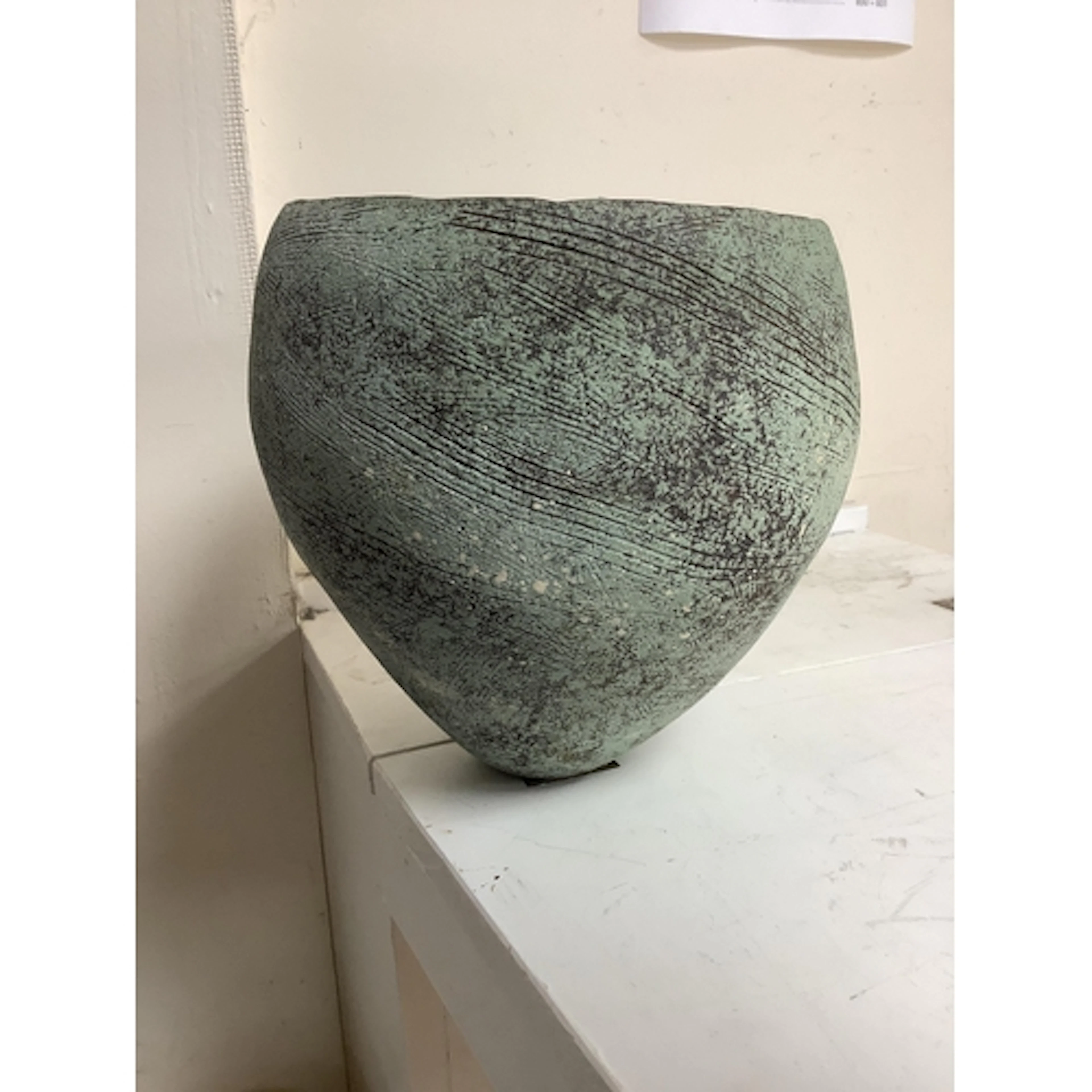 After Hans Coper, a studio pottery tapered vase, 22cm high...