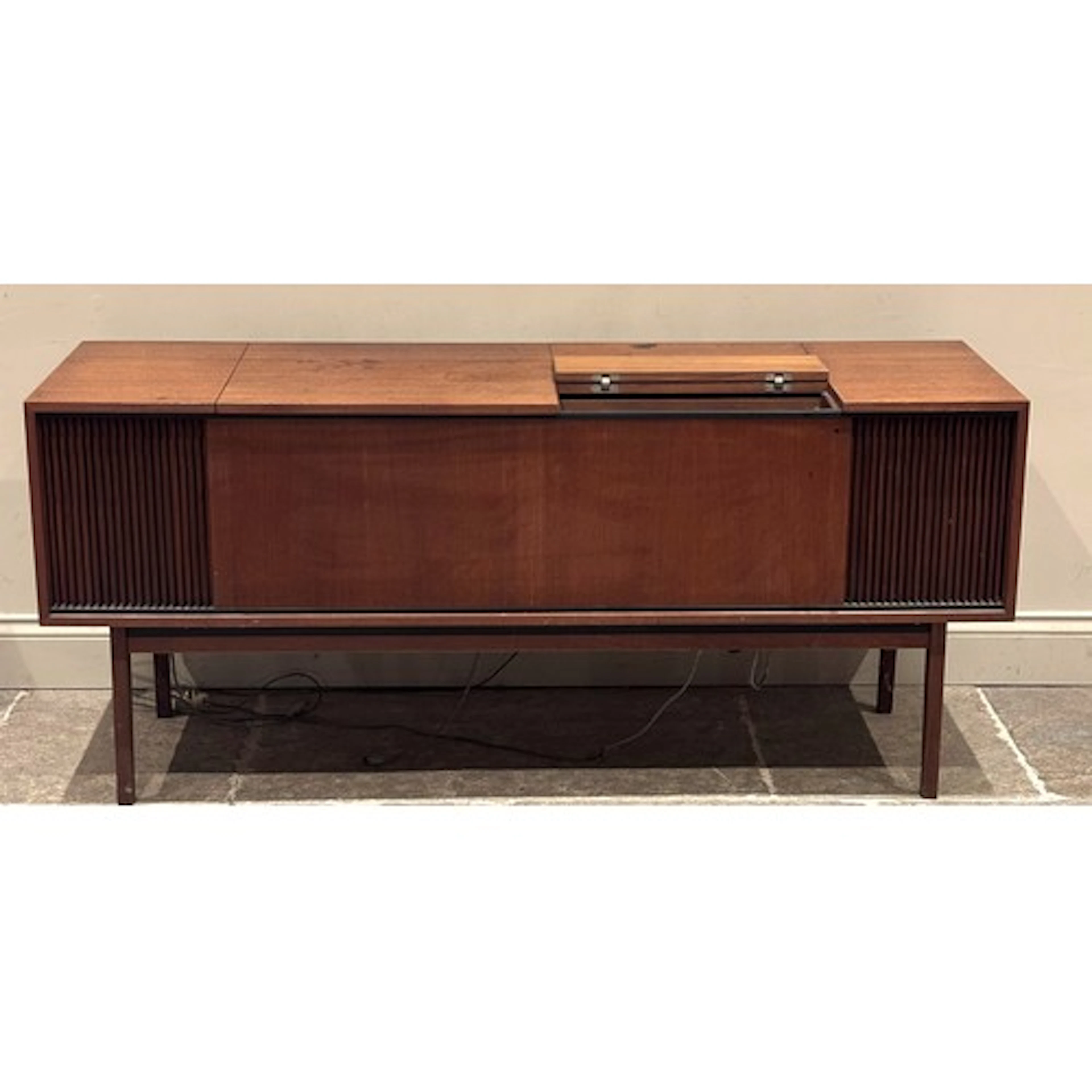 A Bang & Olufsen Danish teak radiogram cabinet, fitted with ...