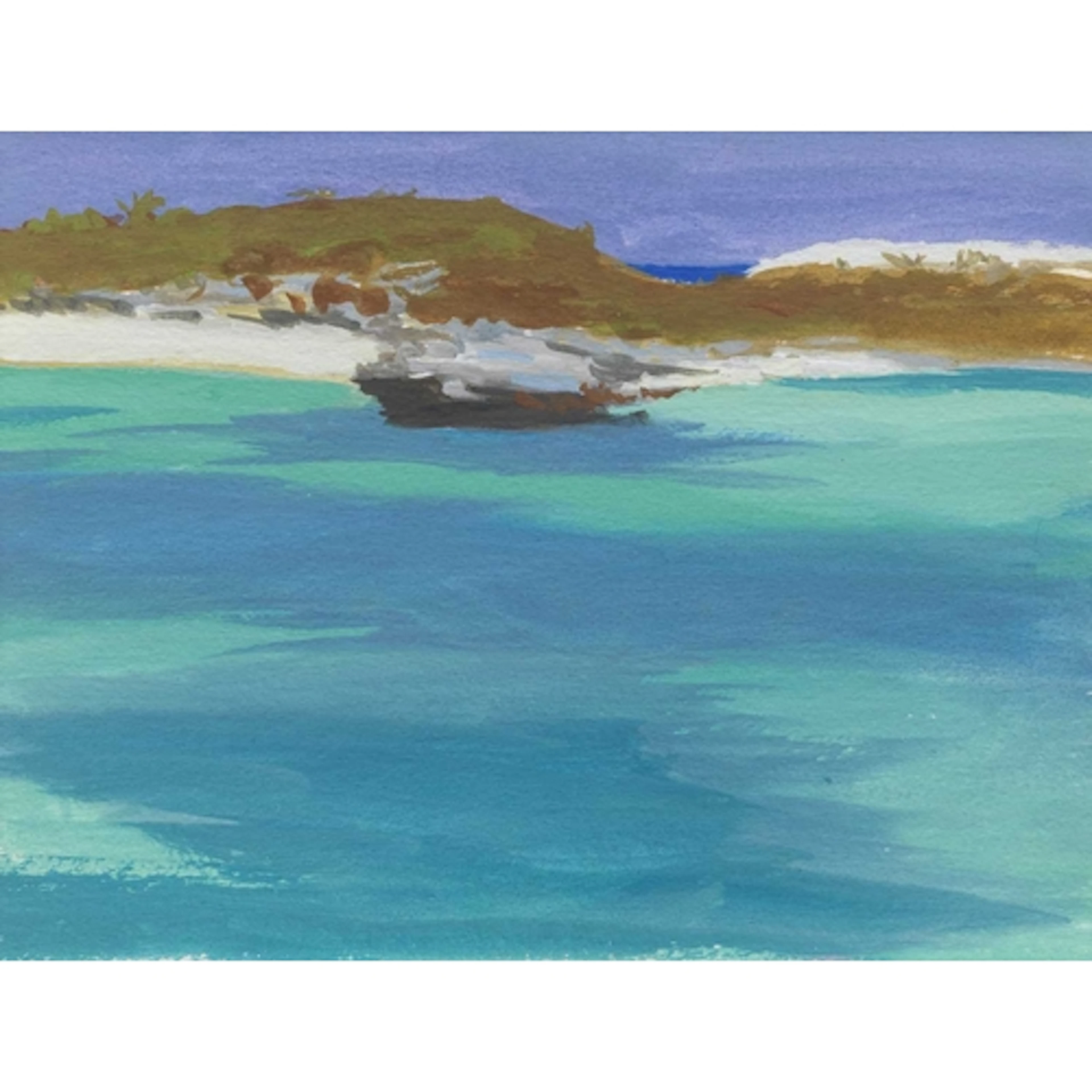 § John MILLER (1931-2002) Beach Gouache, stamp signed, furth...