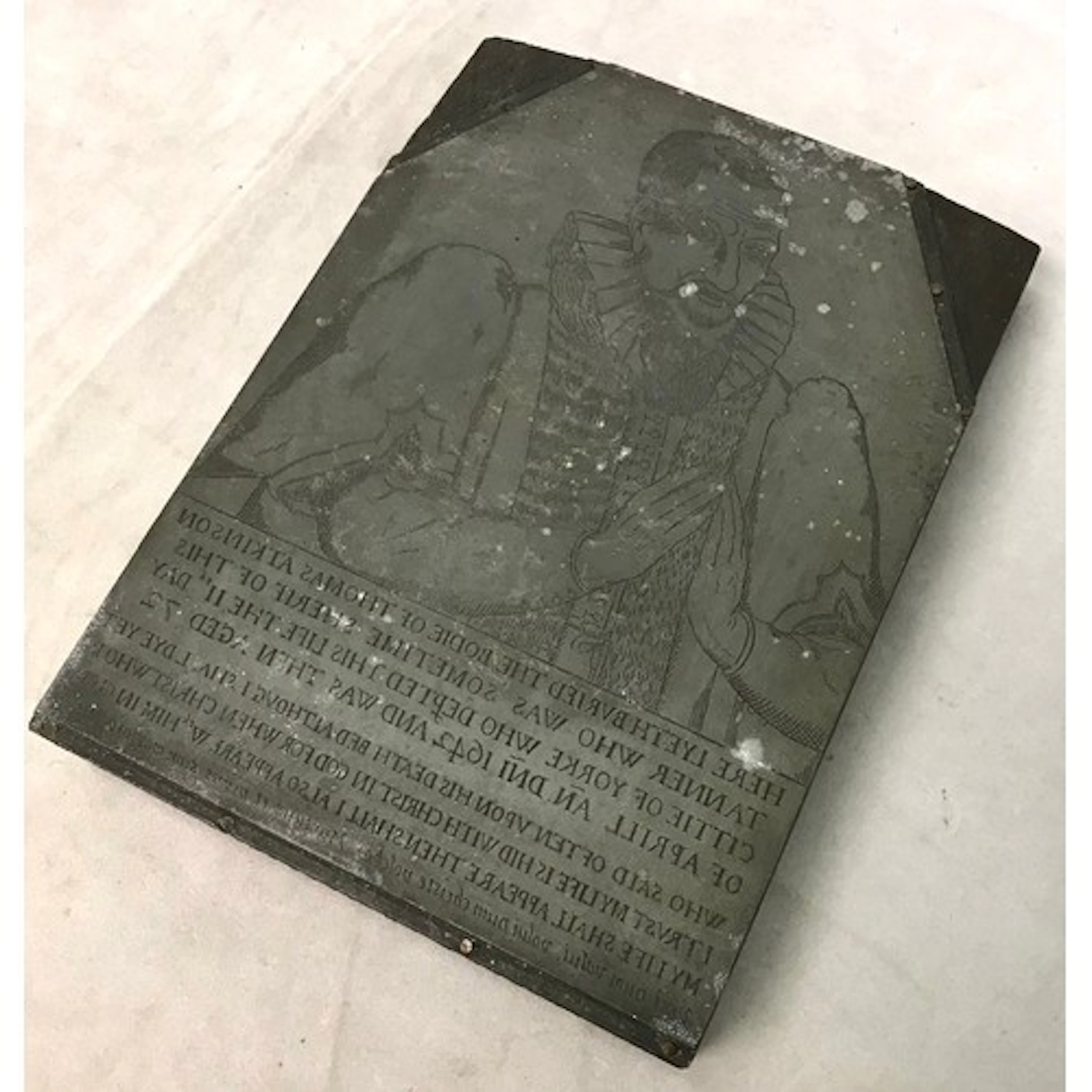 A York interest printing plate depicting sometime Sheriff Th...