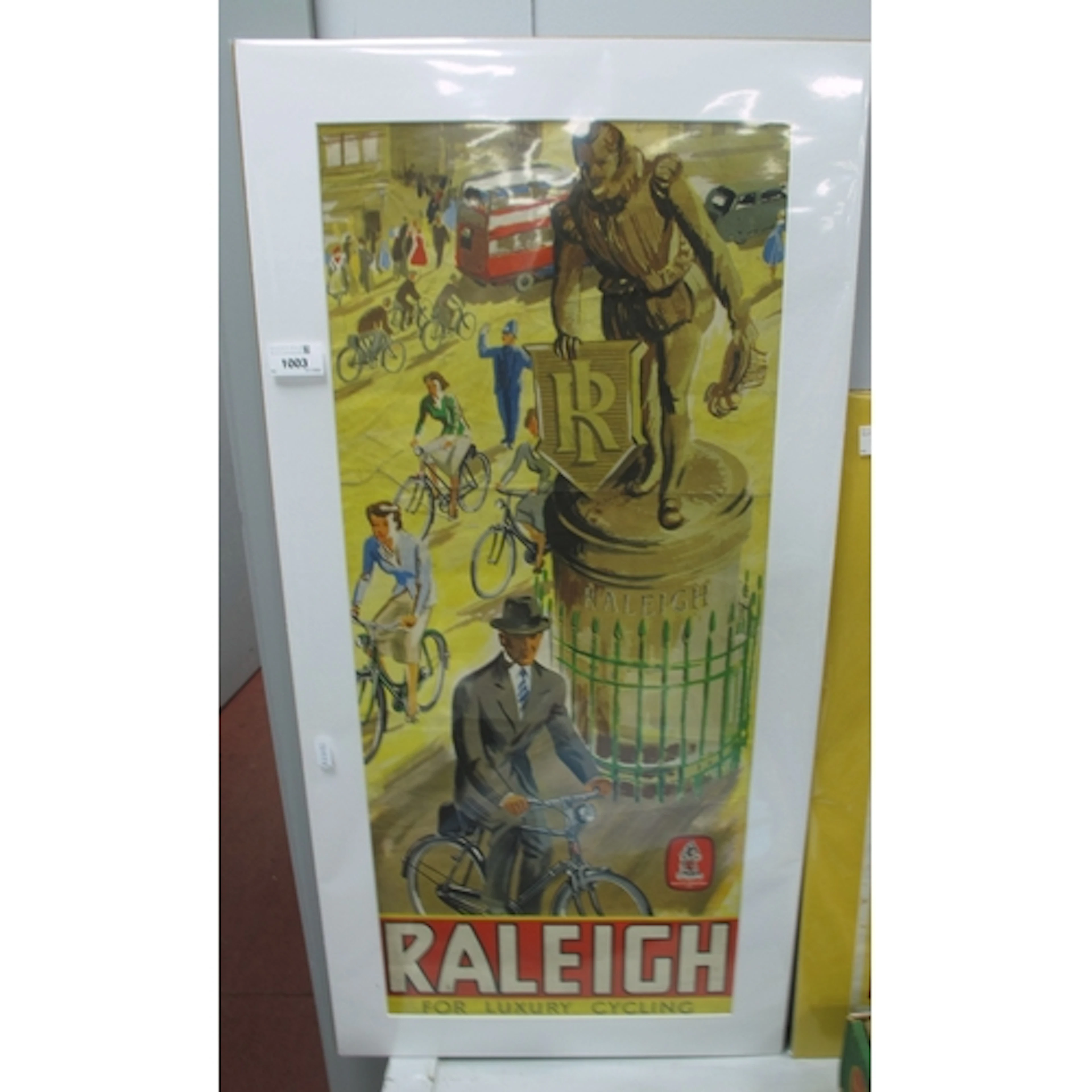 Advertising: Raleigh for Luxury Cycling, vintage Poster, cir...