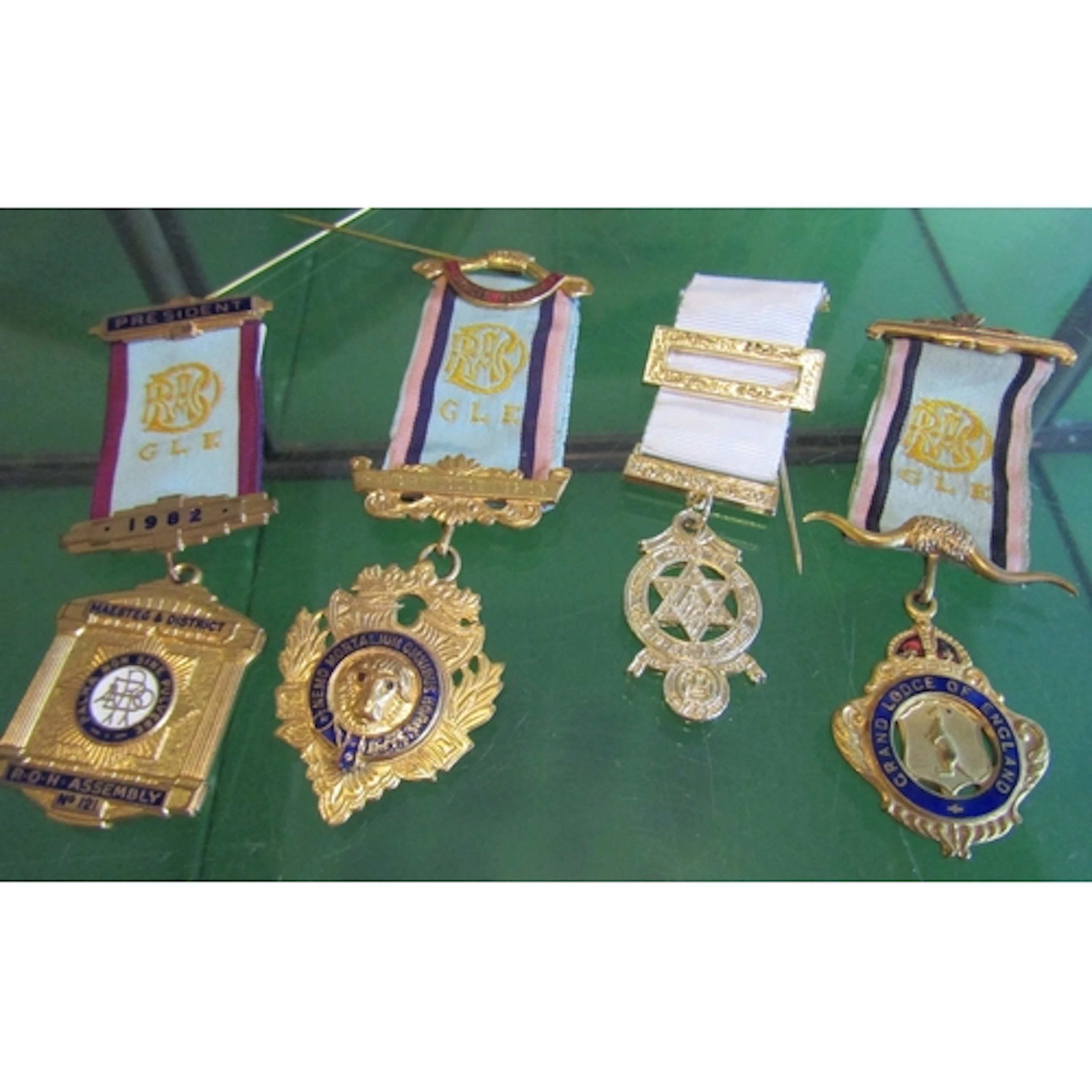 Four Silver Sonic Medals with Ribbons