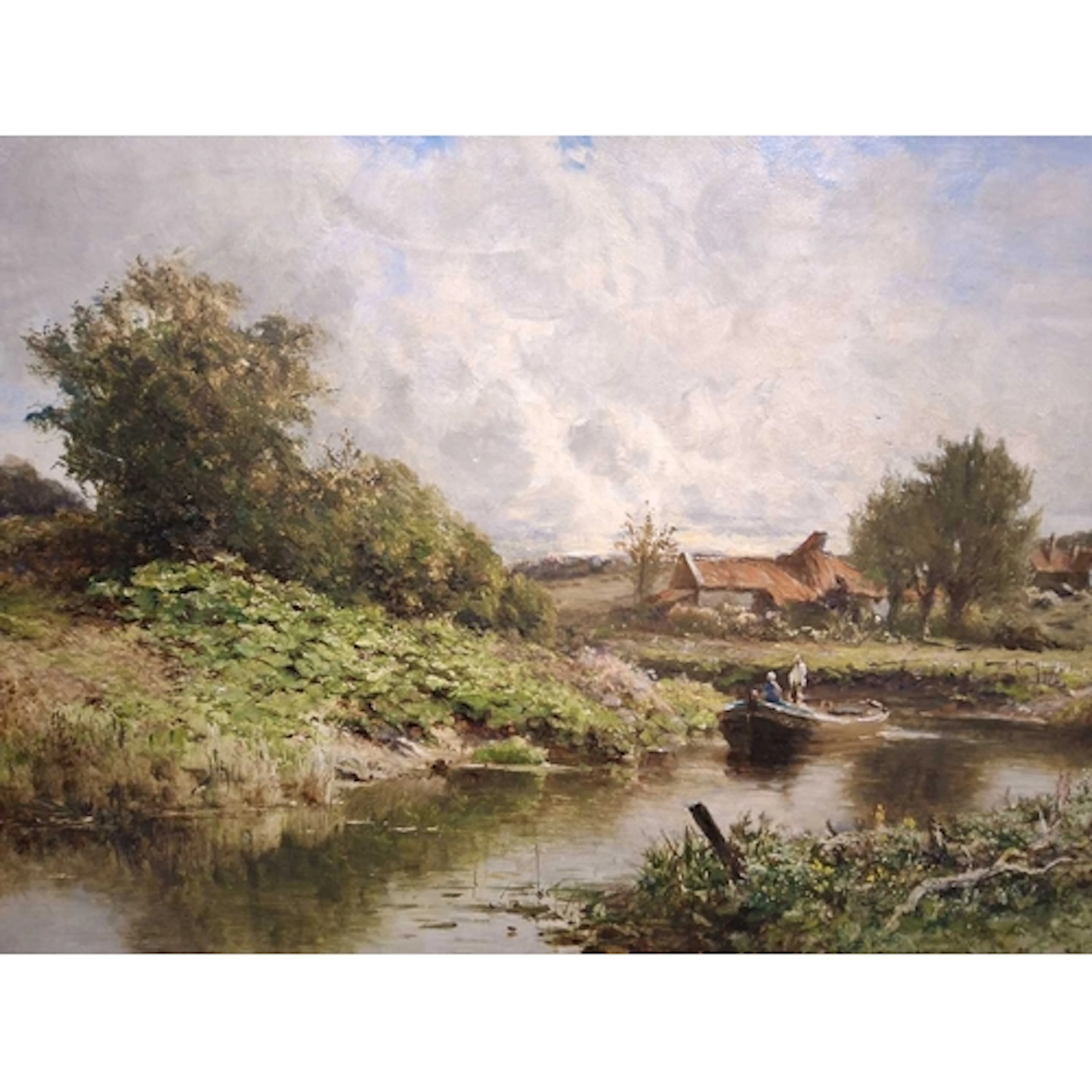 J. WHIPPLE 19TH/20TH CENTURY, RIVER LANDSCAPE, two figures a...