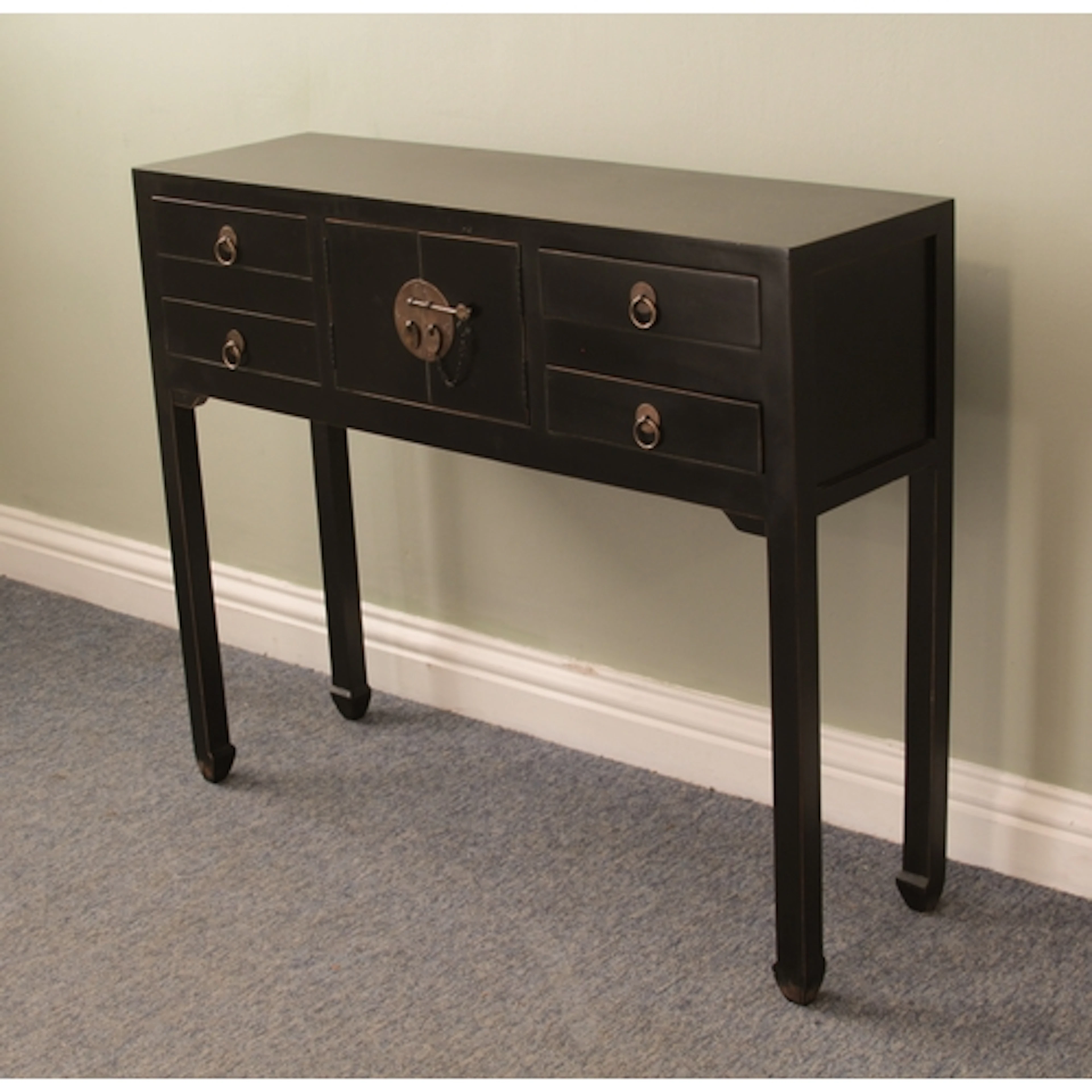 An Oriental-style Pavilion Chic narrow console or hall table...