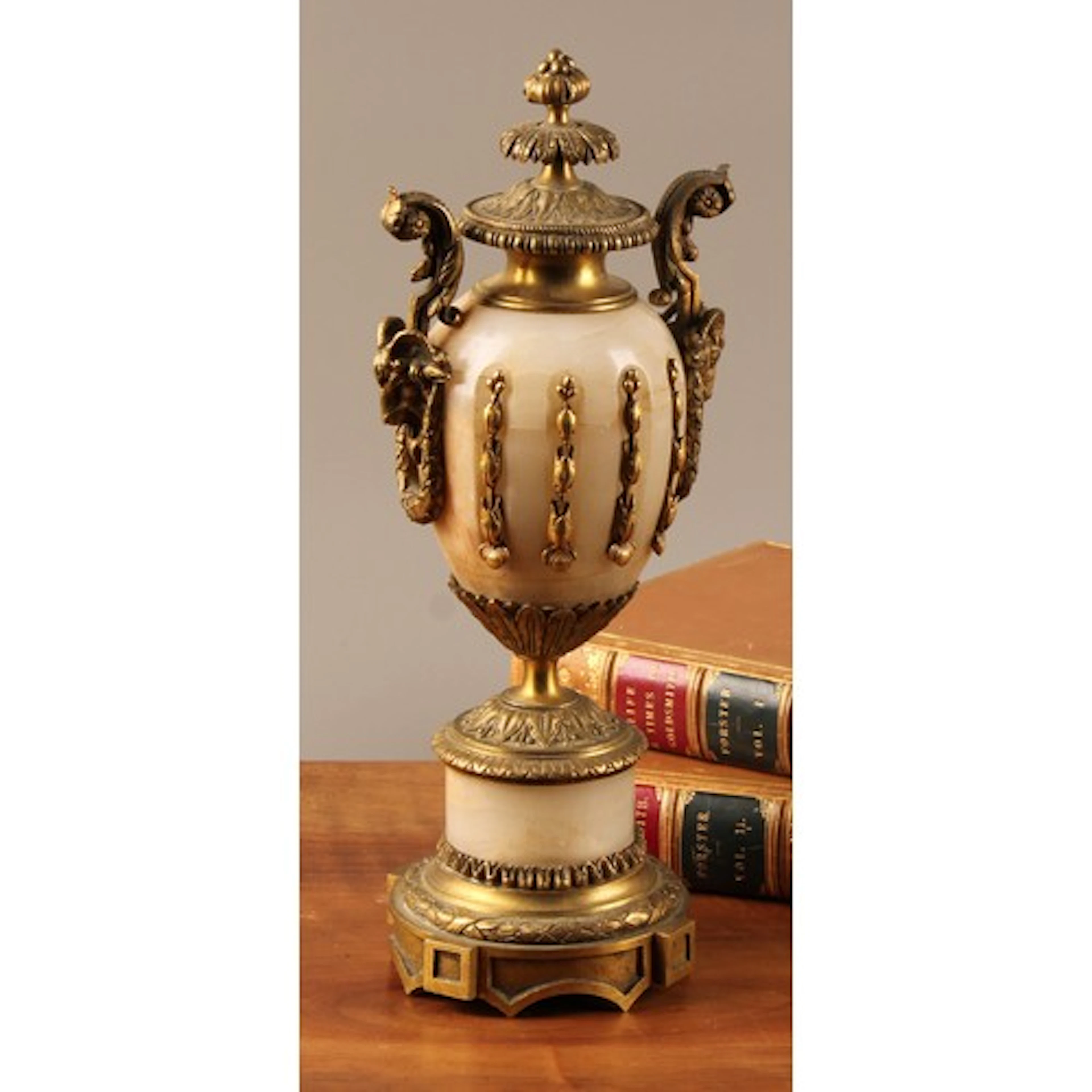 A 19th century Neo-Classical ormolu mounted alabaster ovoid ...