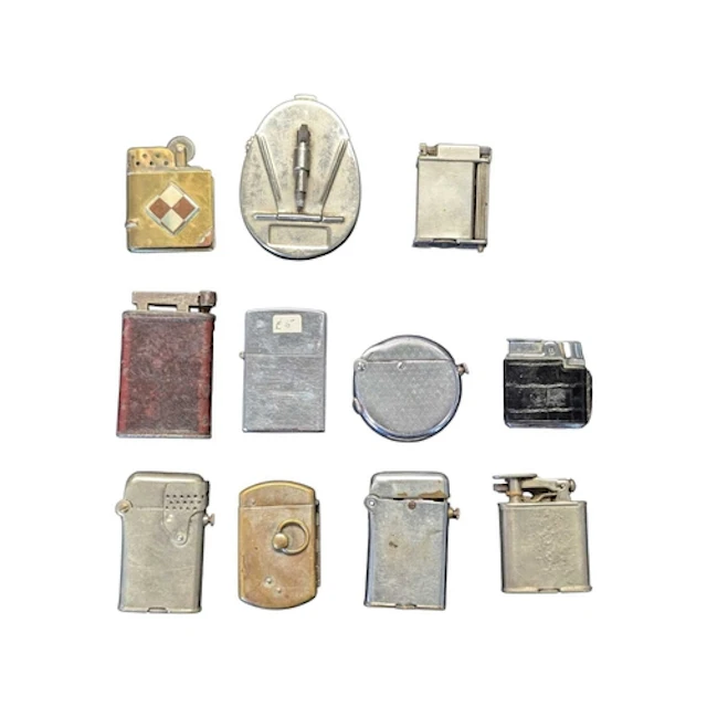 A collection of vintage mid 20th century cigarette lighters....