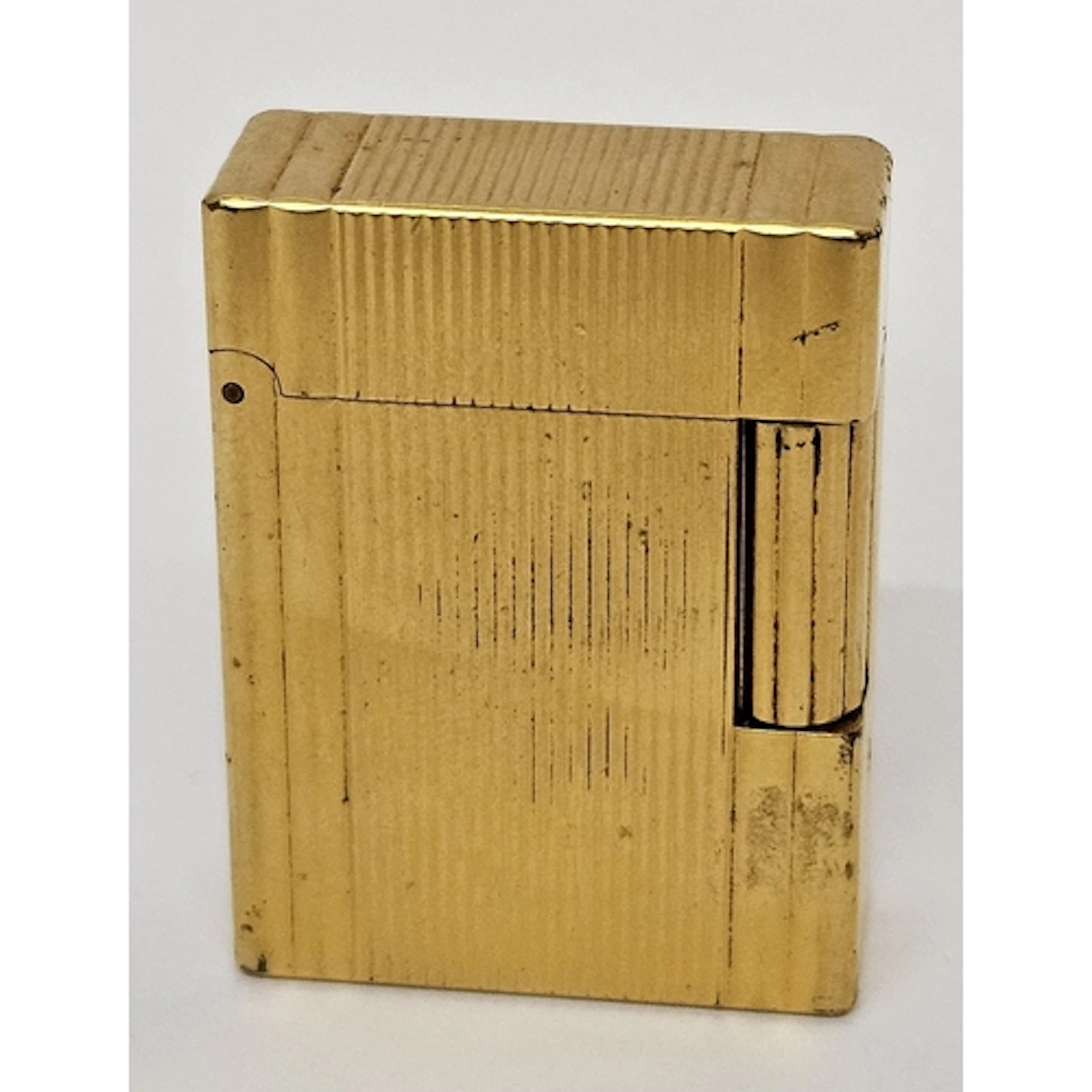 Dupont Gents Gilt Cigarette Lighter, ribbed body, approx. 4....