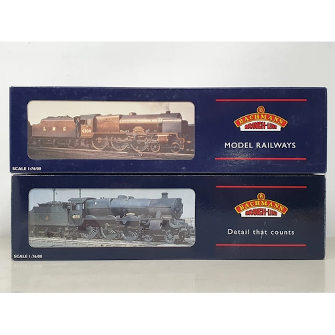 Two Bachmann 00 gauge LMS crimson steam Locomotives comprisi...
