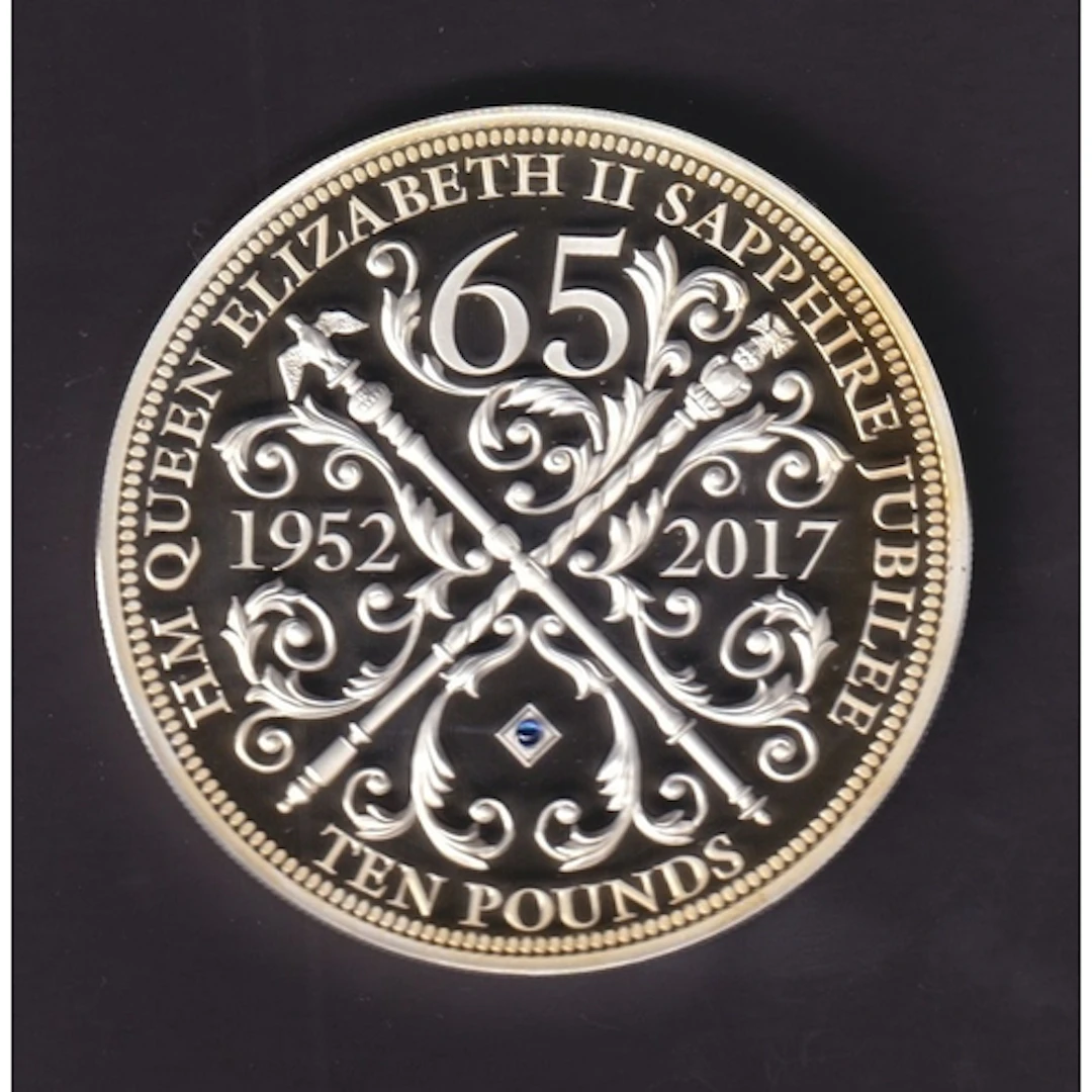 Guernsey 2017 Sapphire Jubilee £10 five-ounce .999 fine silv...