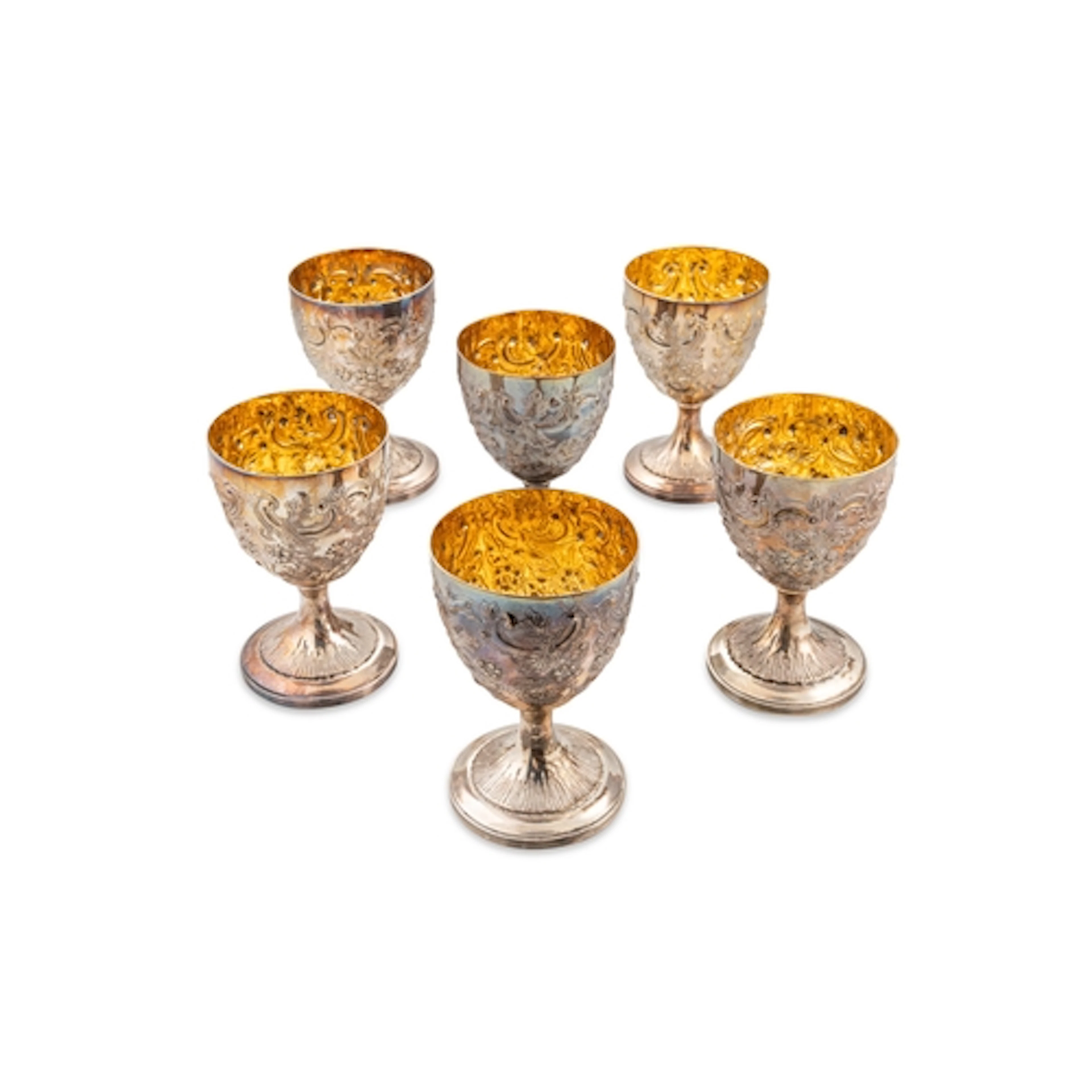 A MOST ATTRACTIVE SET OF SIX MODERN ROYAL IRISH STERLING SIL...