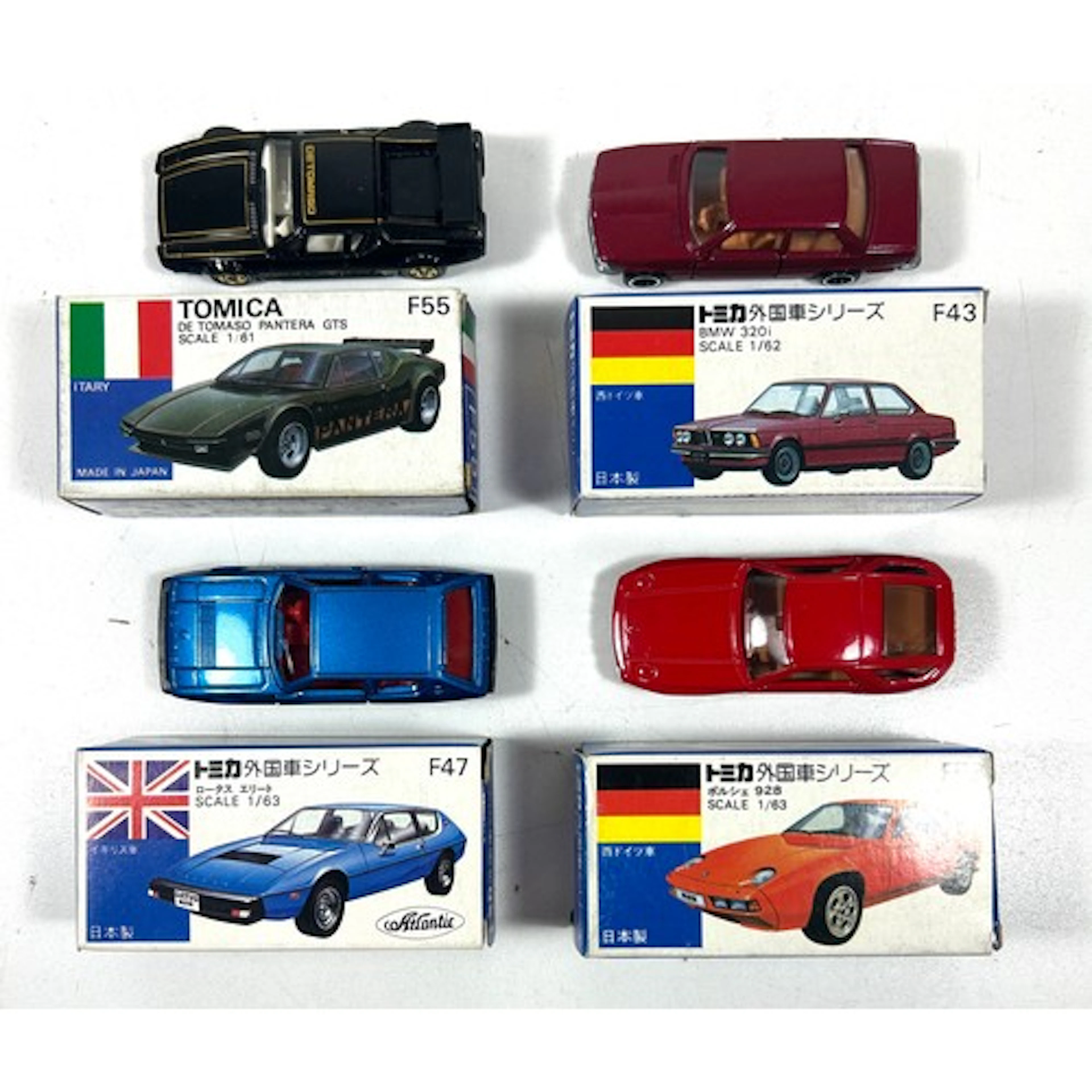 4 Tomica models inc; 'De Tomaso Pantera GTS no F55', 'Porsch...