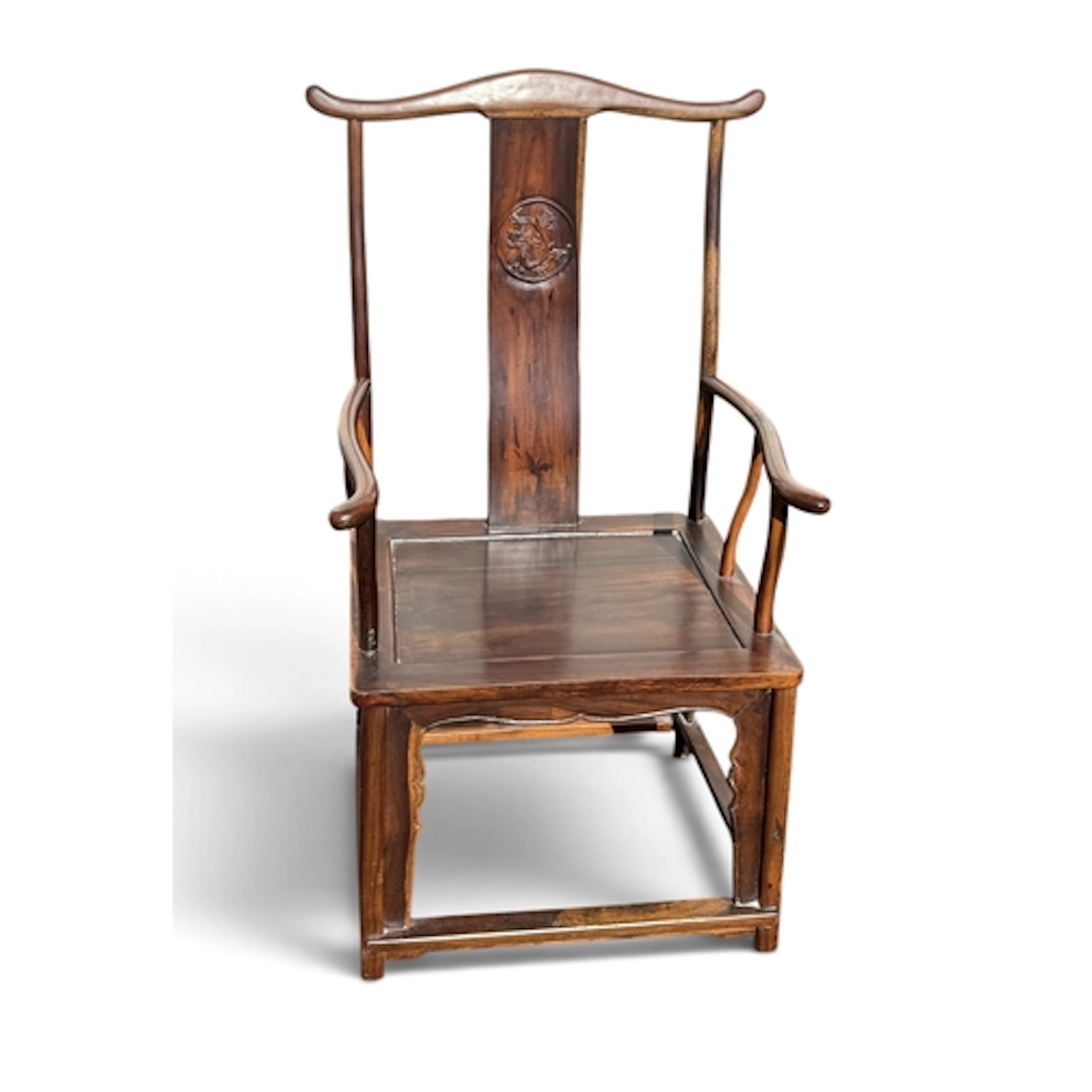 A HONGMU CHINESE YOKEBACK ARMCHAIR 64cm W x 5cm D x 120cm H...
