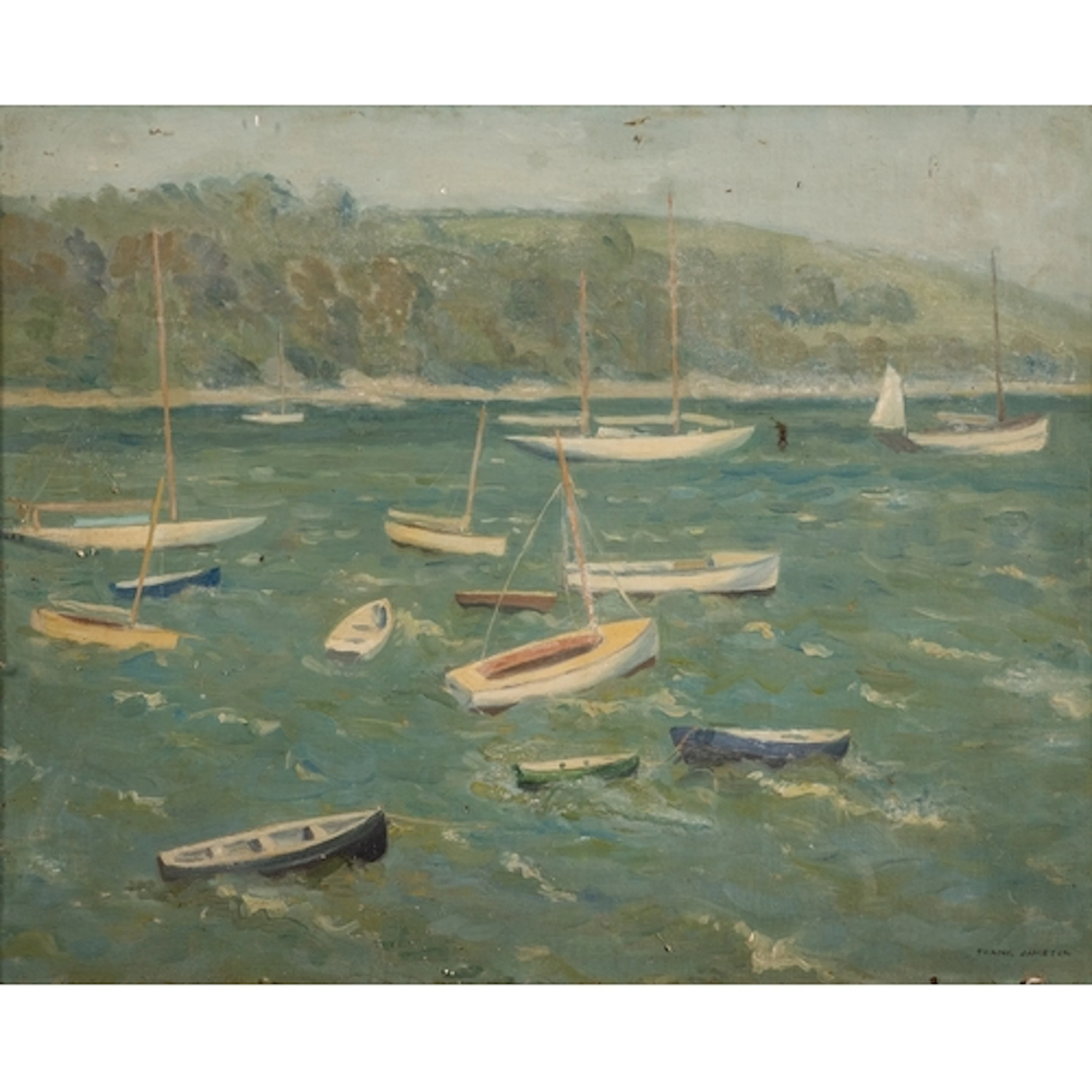 * Frank Jameson (British, 1899-1968) - Moored boats, in a ba...