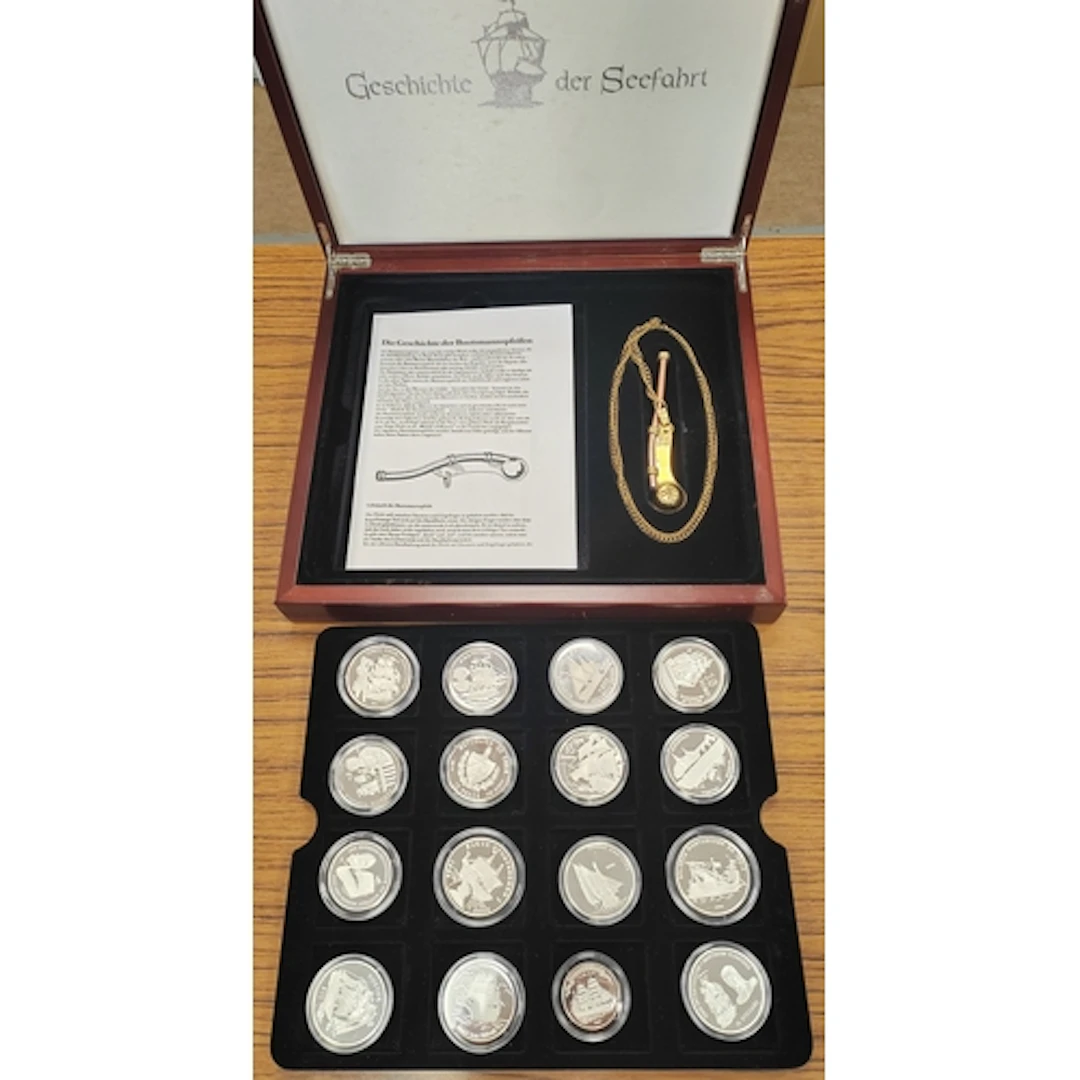 2002 History of Seafaring boxed silver proof set, includes 1...