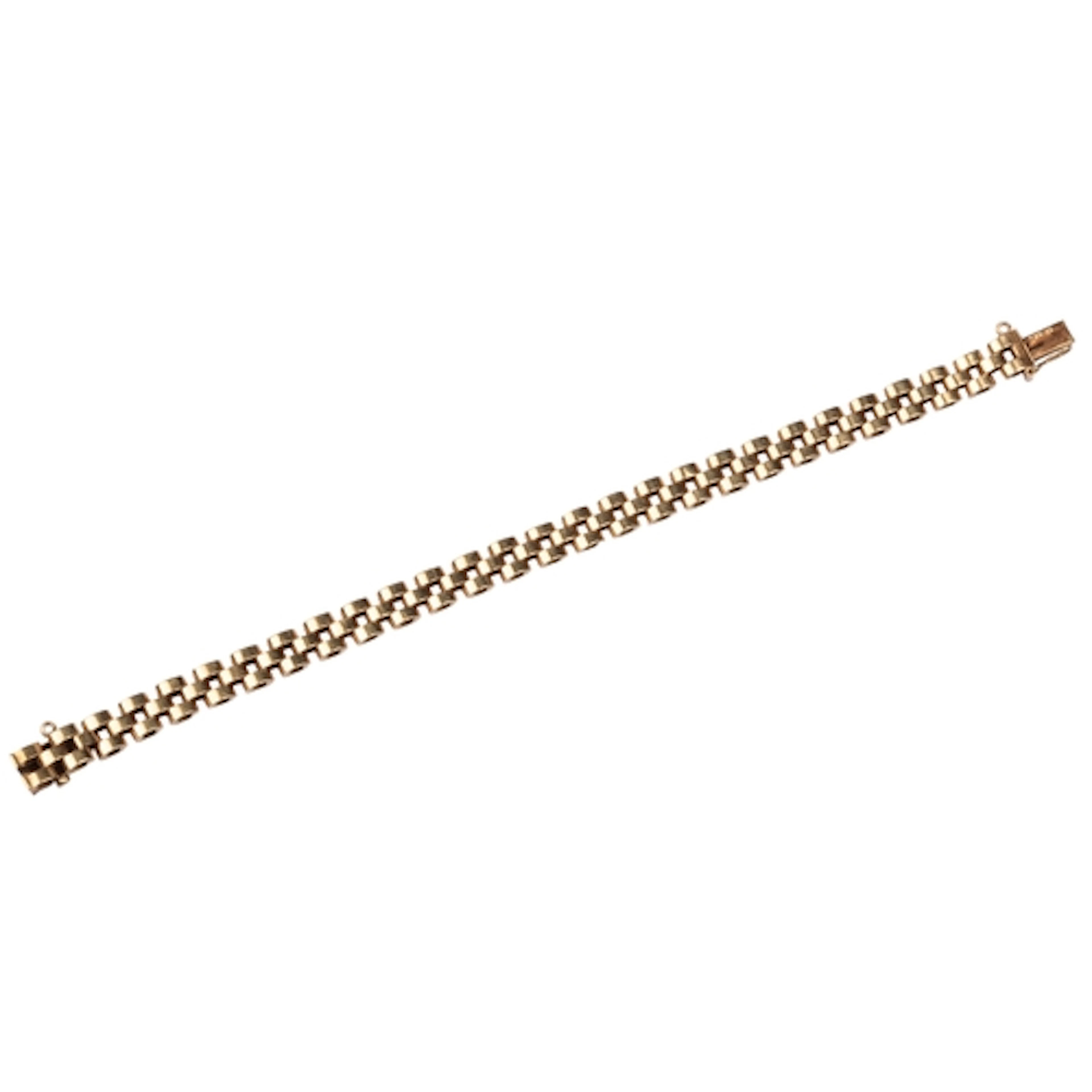 Cropp & Farr, a gold bracelet, composed of brick linking in ...