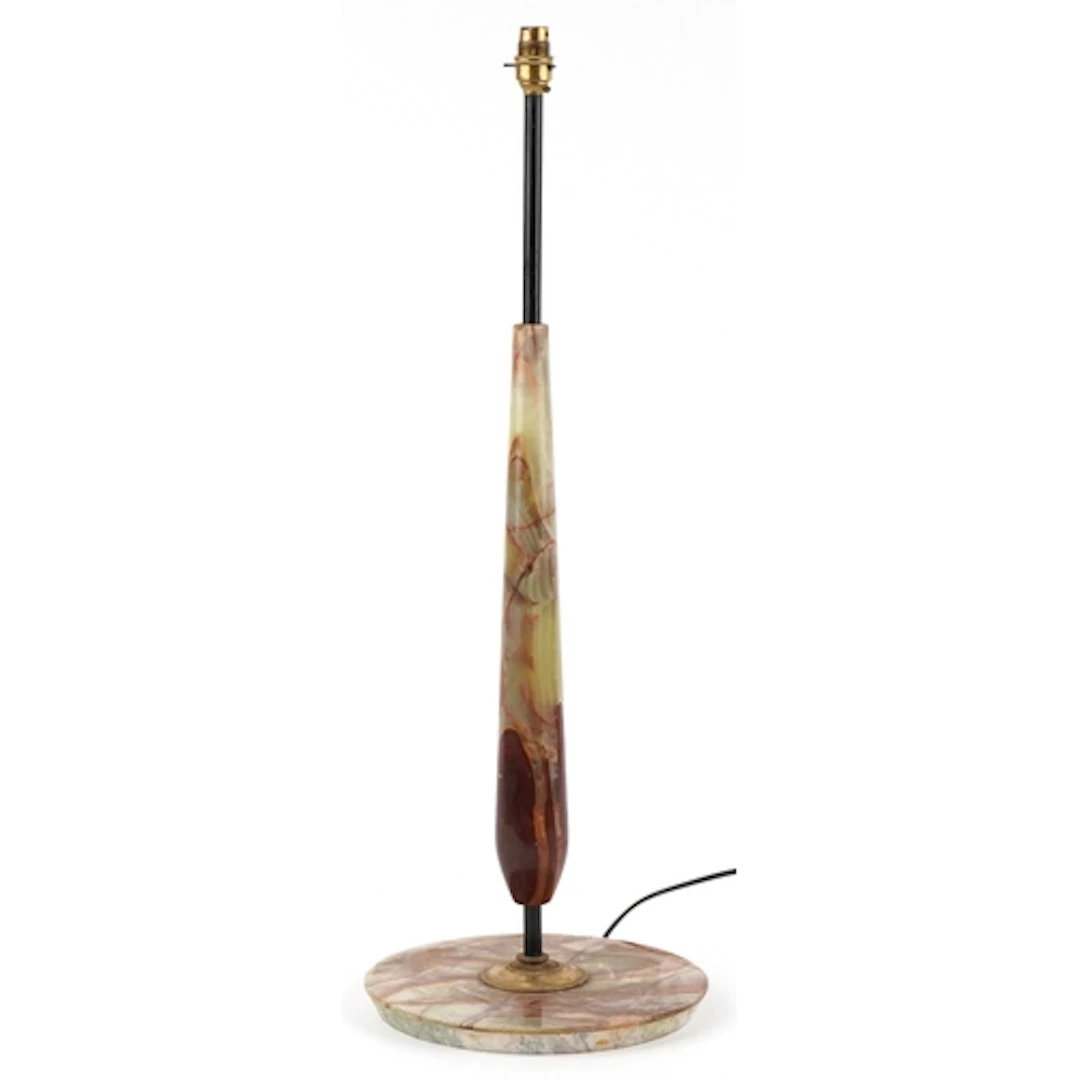 Vintage onyx and brass standard lamp, 82cm high.