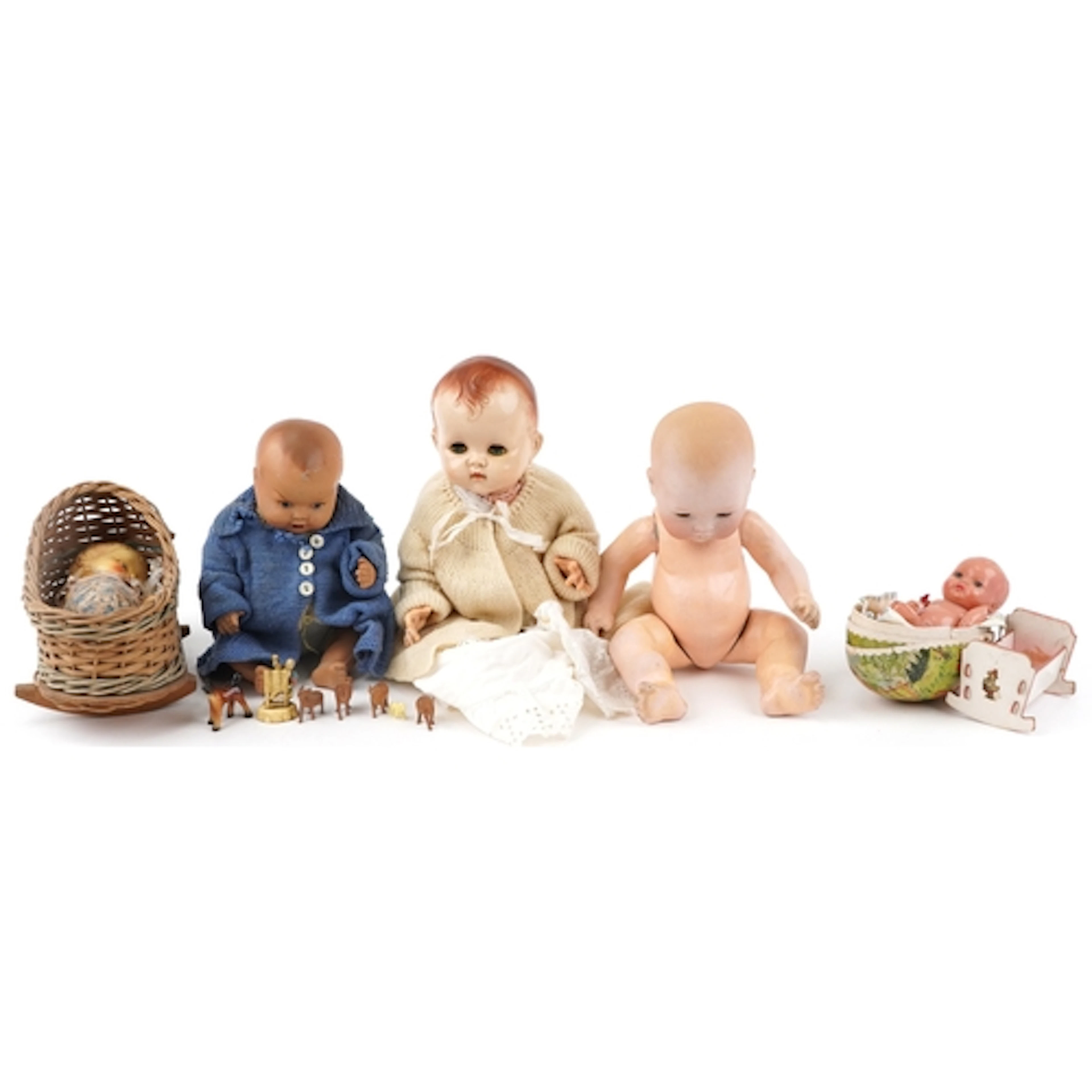 A collection of vintage dolls and toys including a German Ar...
