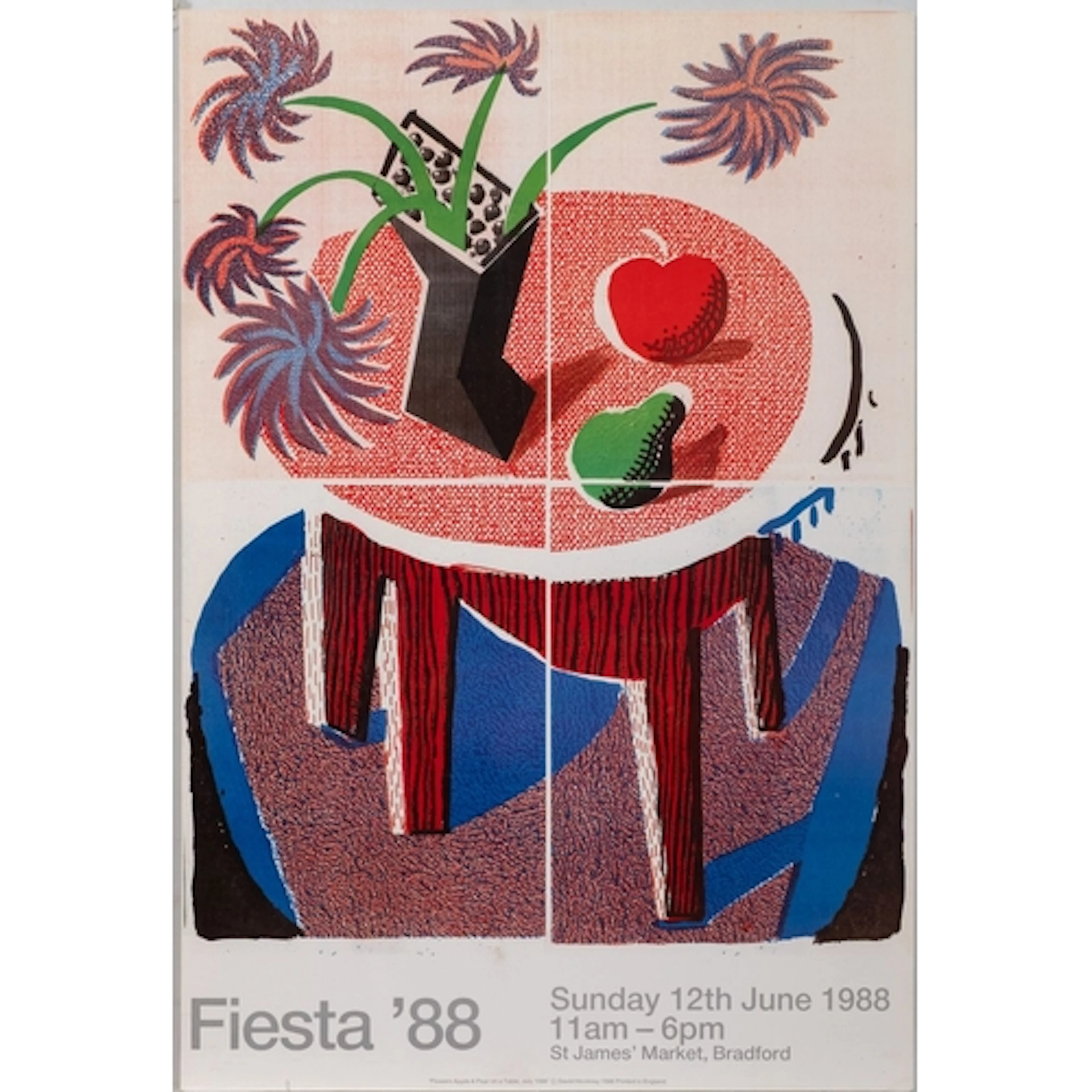 * After David Hockney (British 1937-) - 'Flowers Apple & Pea...