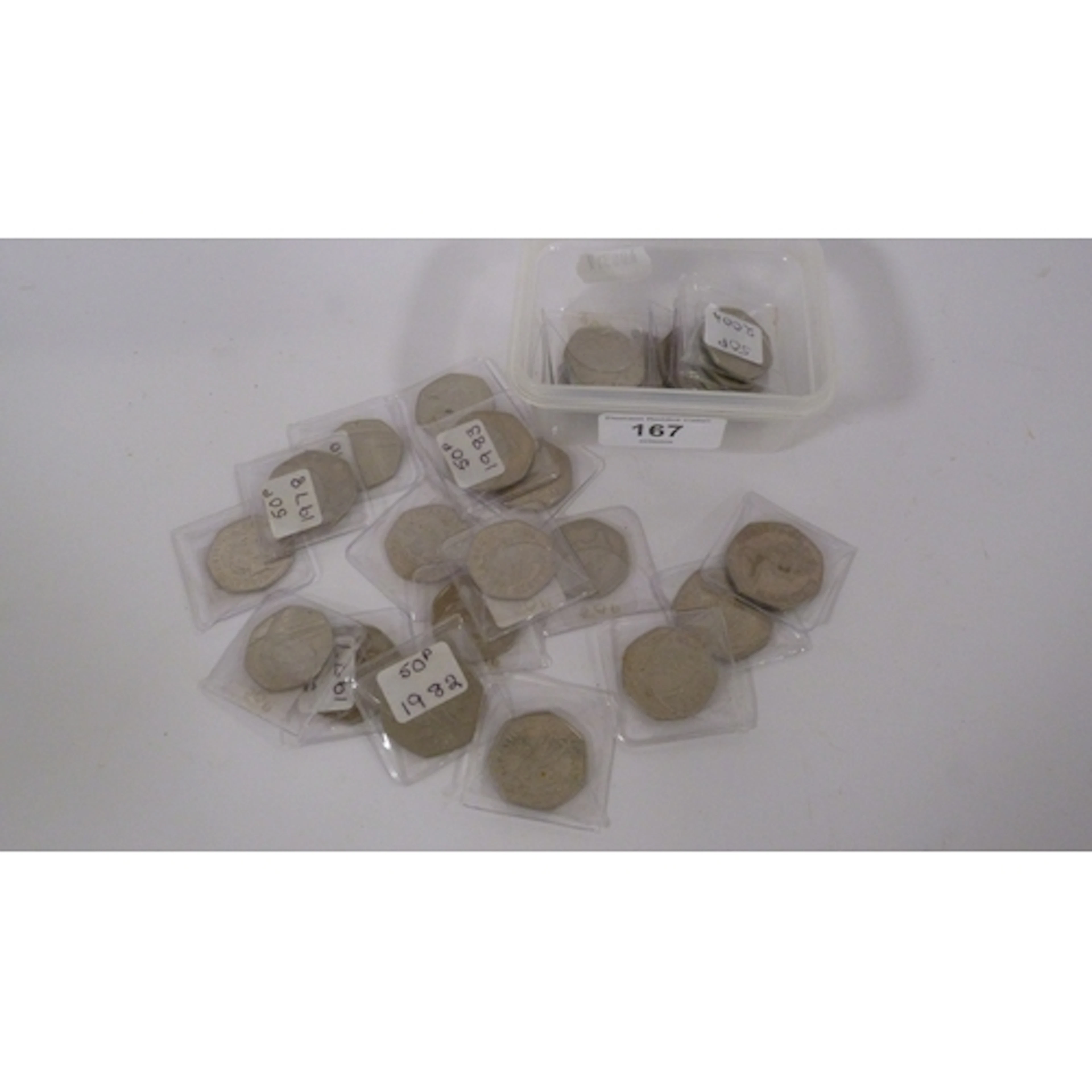 Collection of Queen Elizabeth II British 50p coins, various ...