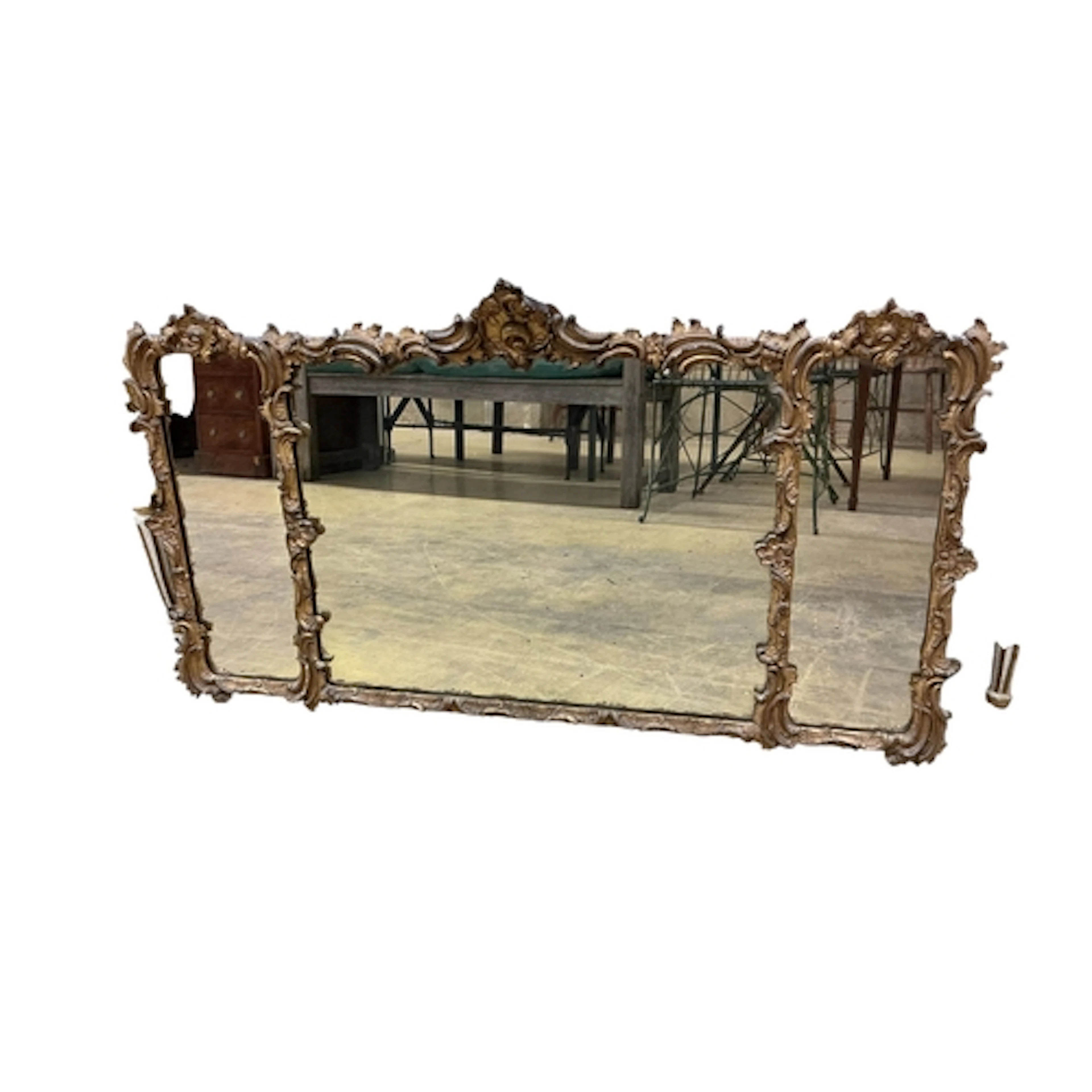 A George III style gilt composition triple plate overmantel ...
