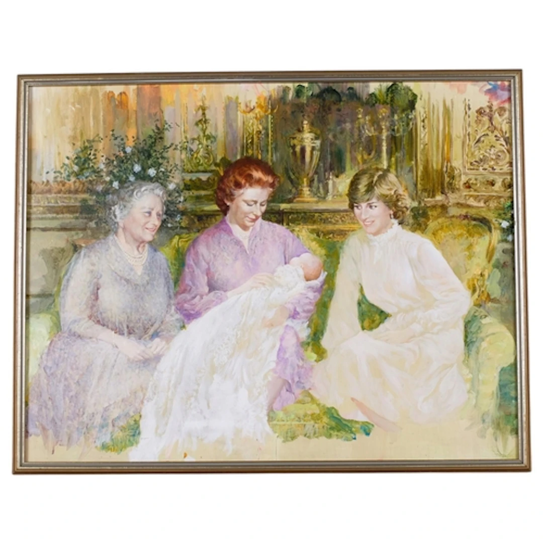 Royal family portrait, original illustration artwork, circa ...
