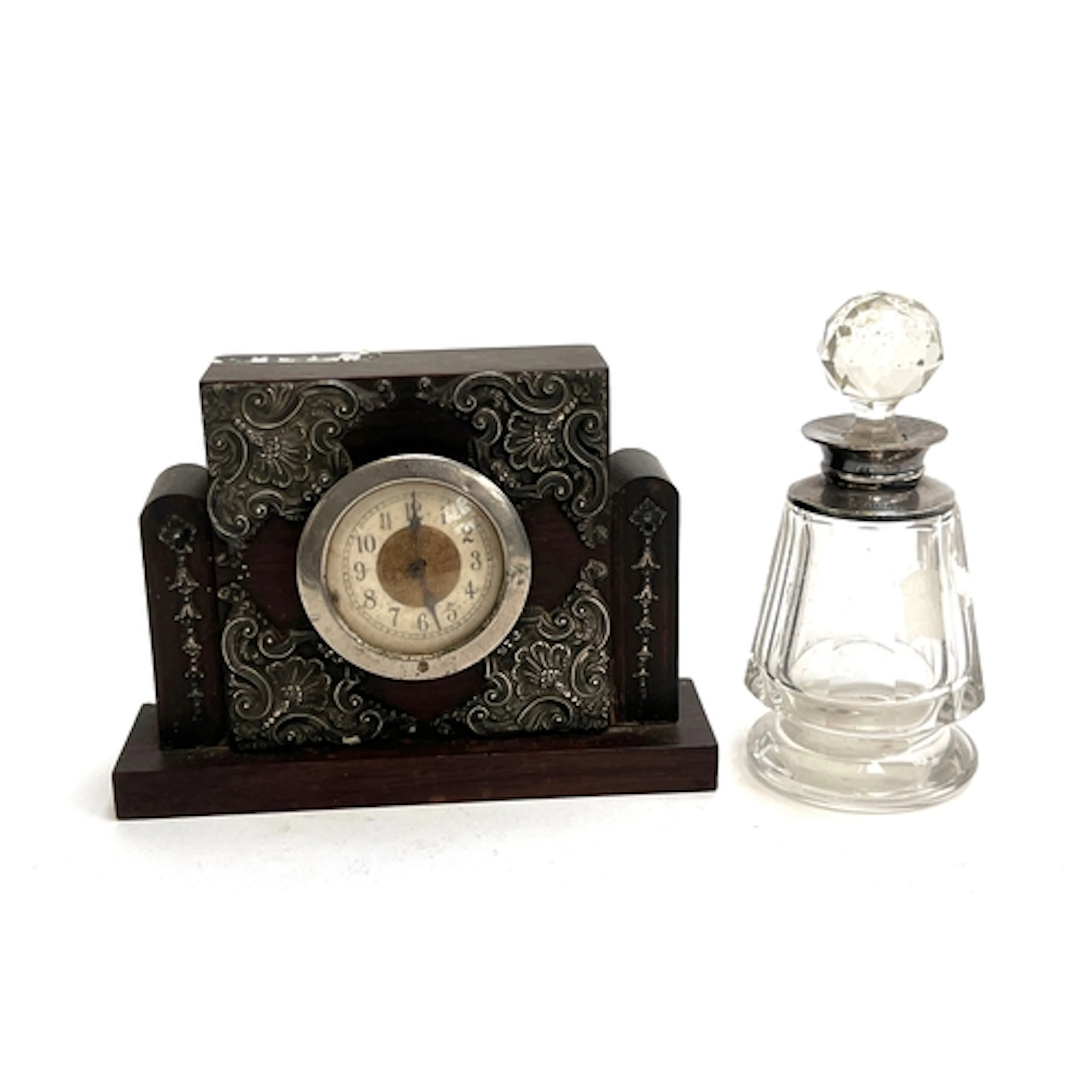An early 20th century silver mounted cut glass dressing tabl...