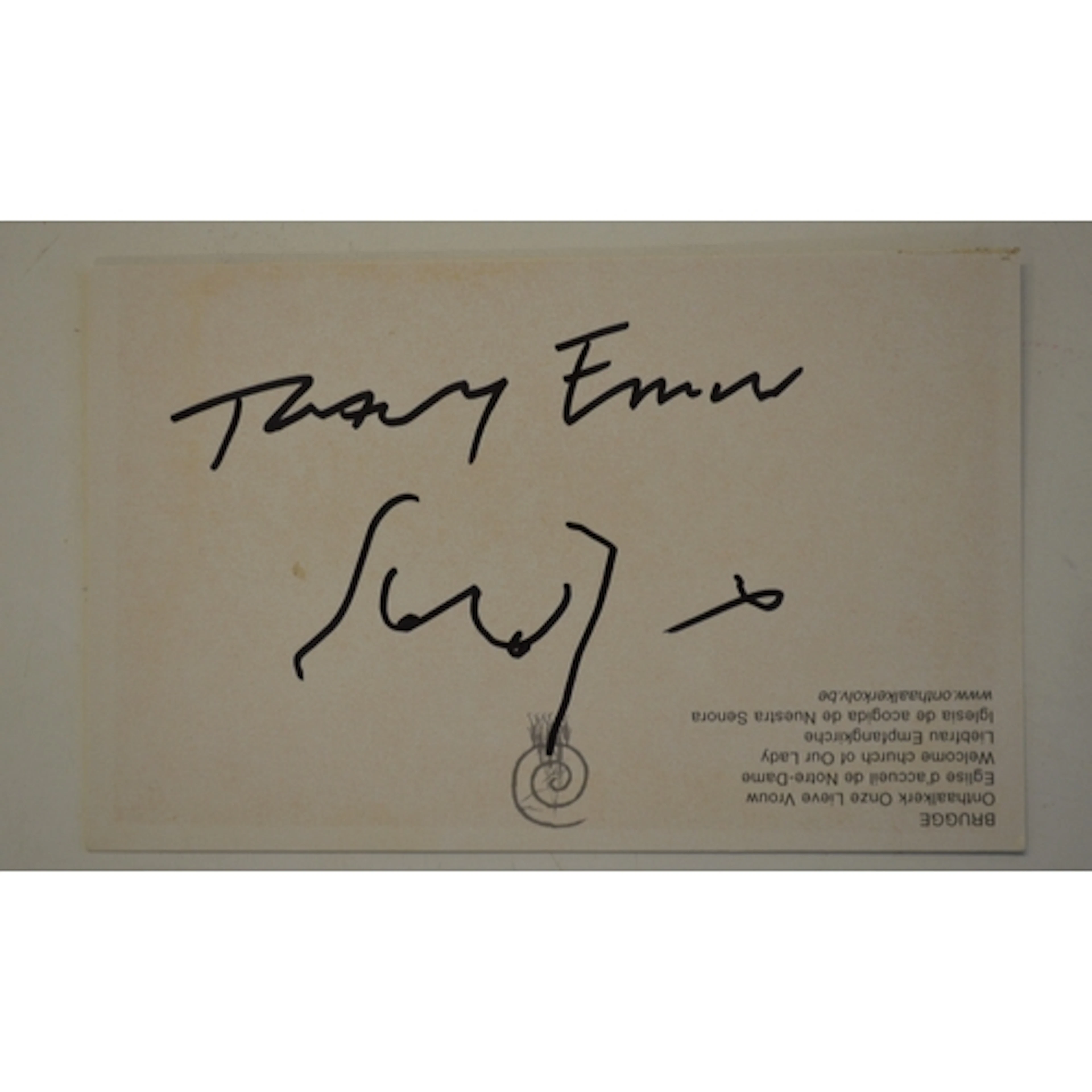 Tracey Emin, felt tip pen on postcard, female torso, signed,...