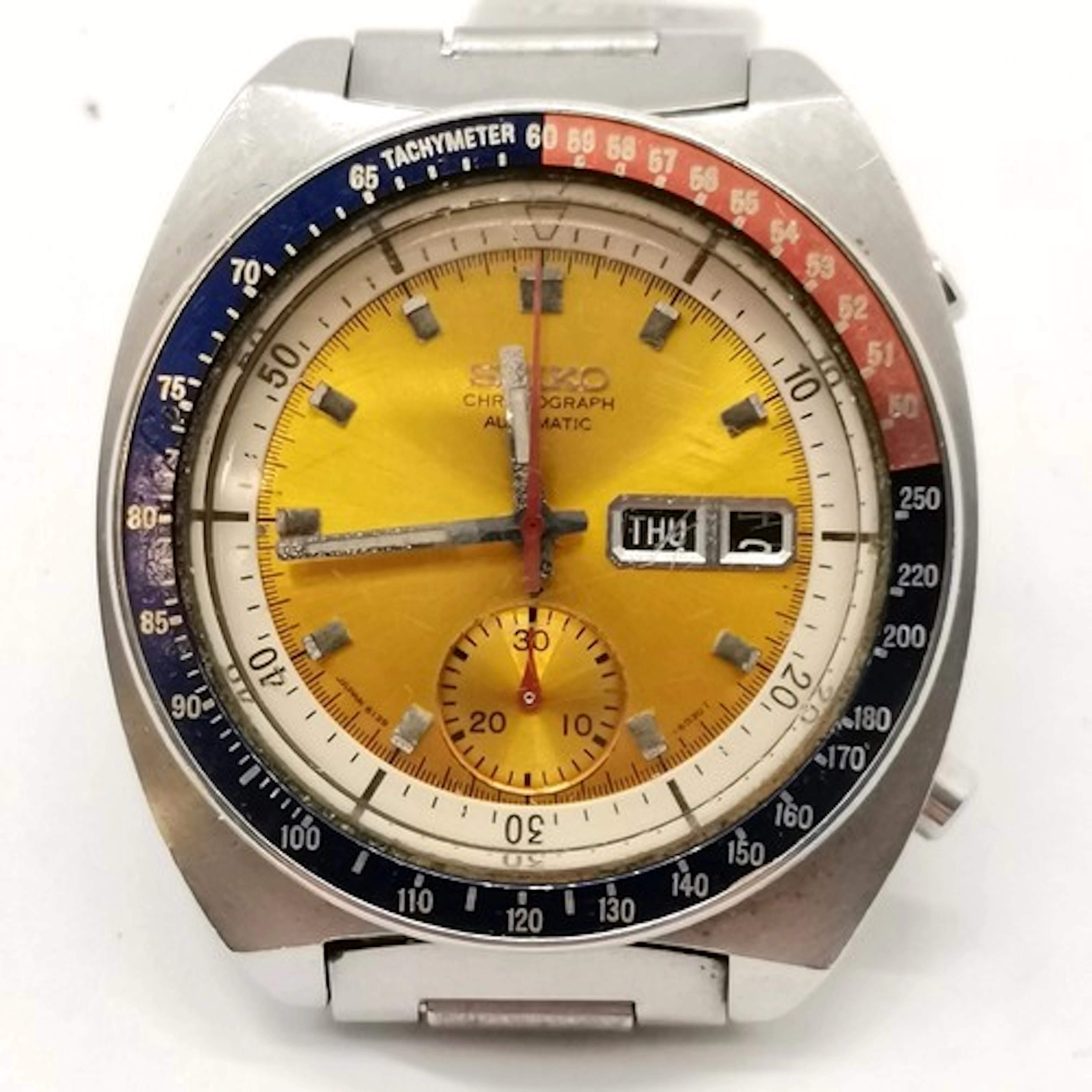 Seiko chronograph automatic day / date wristwatch with pepsi...