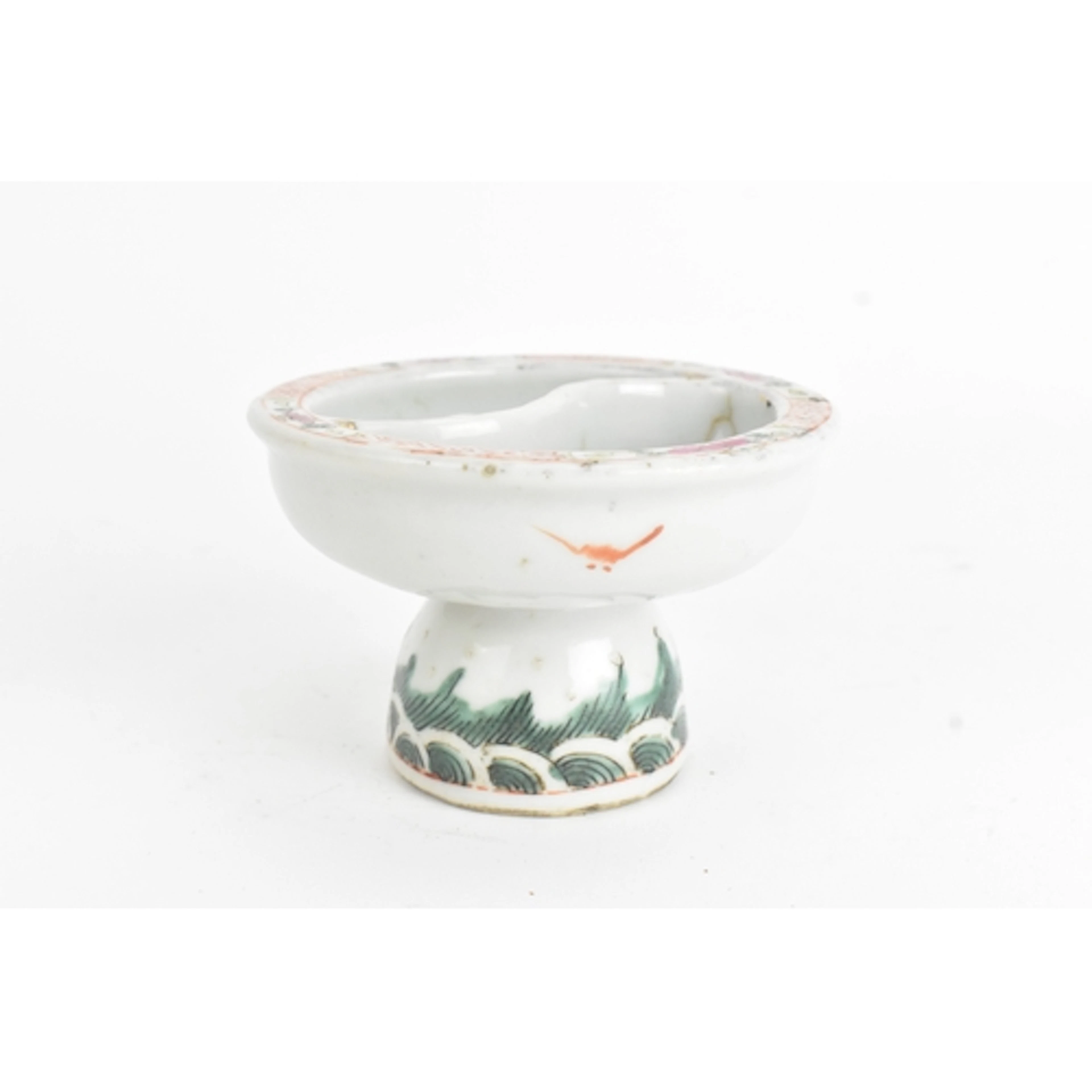 A Chinese Qing dynasty famille rose porcelain divided stem c...