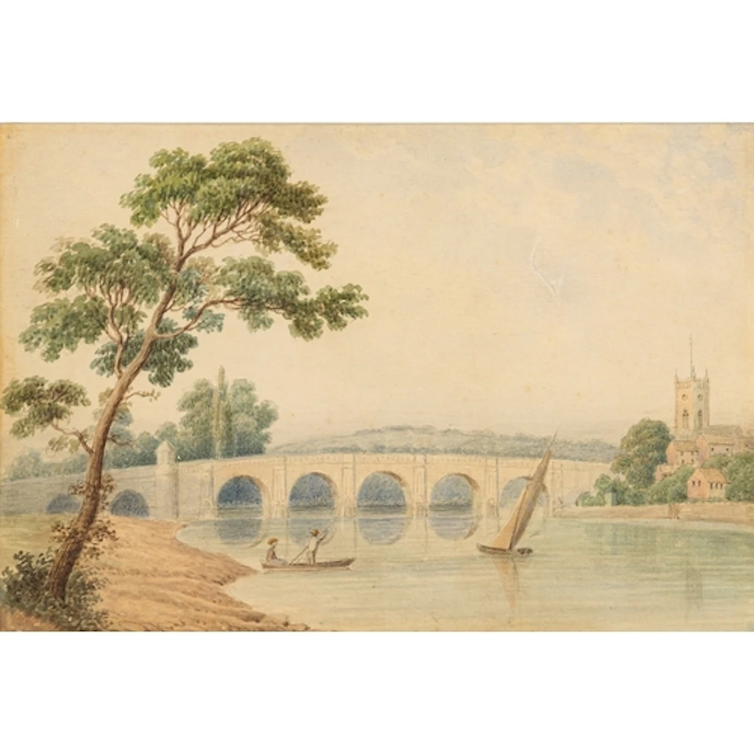 Attributed to John Varley (British, 1778-1842) - 'The Thames...