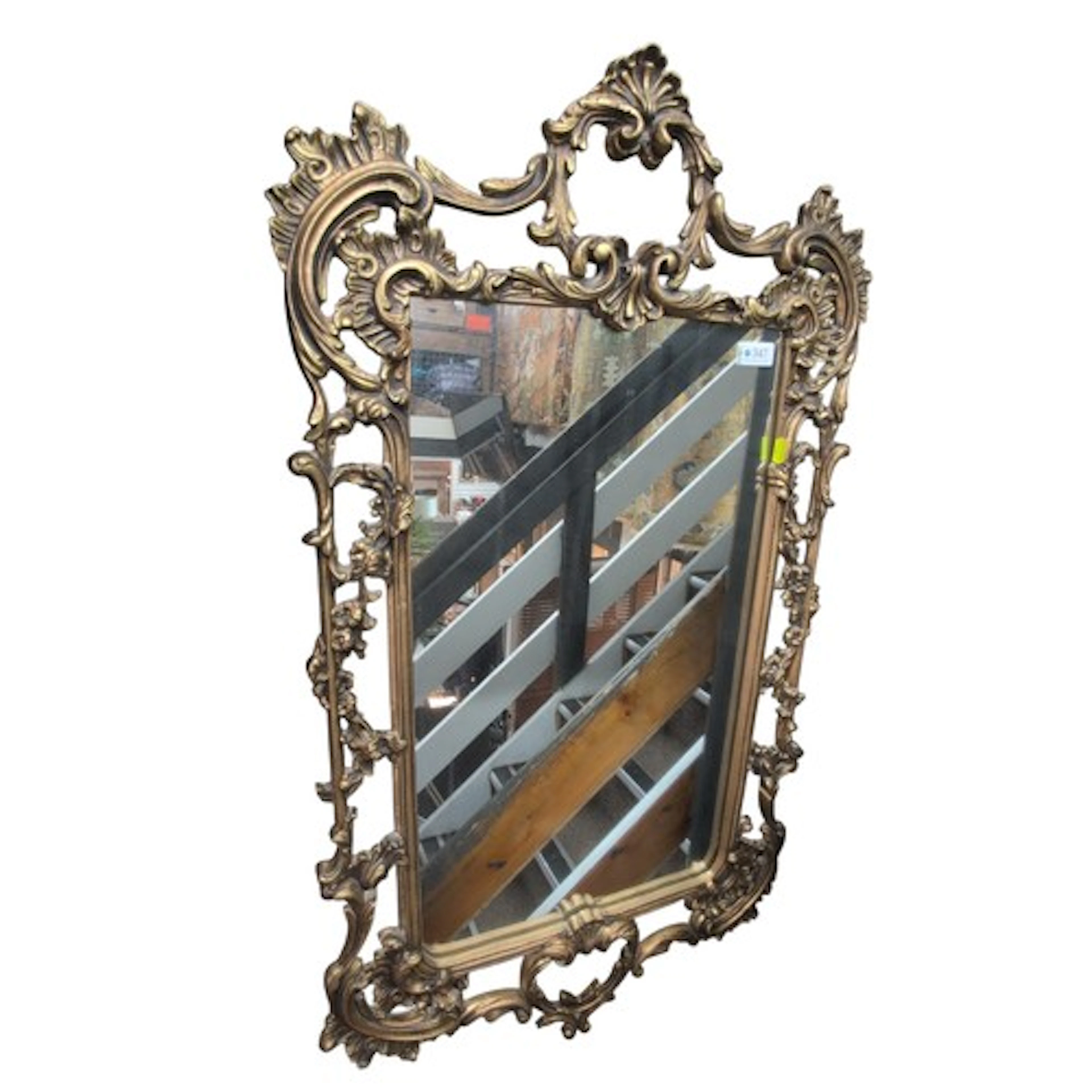 Rococo style gilt-framed mirror 101.5 x 55cm
