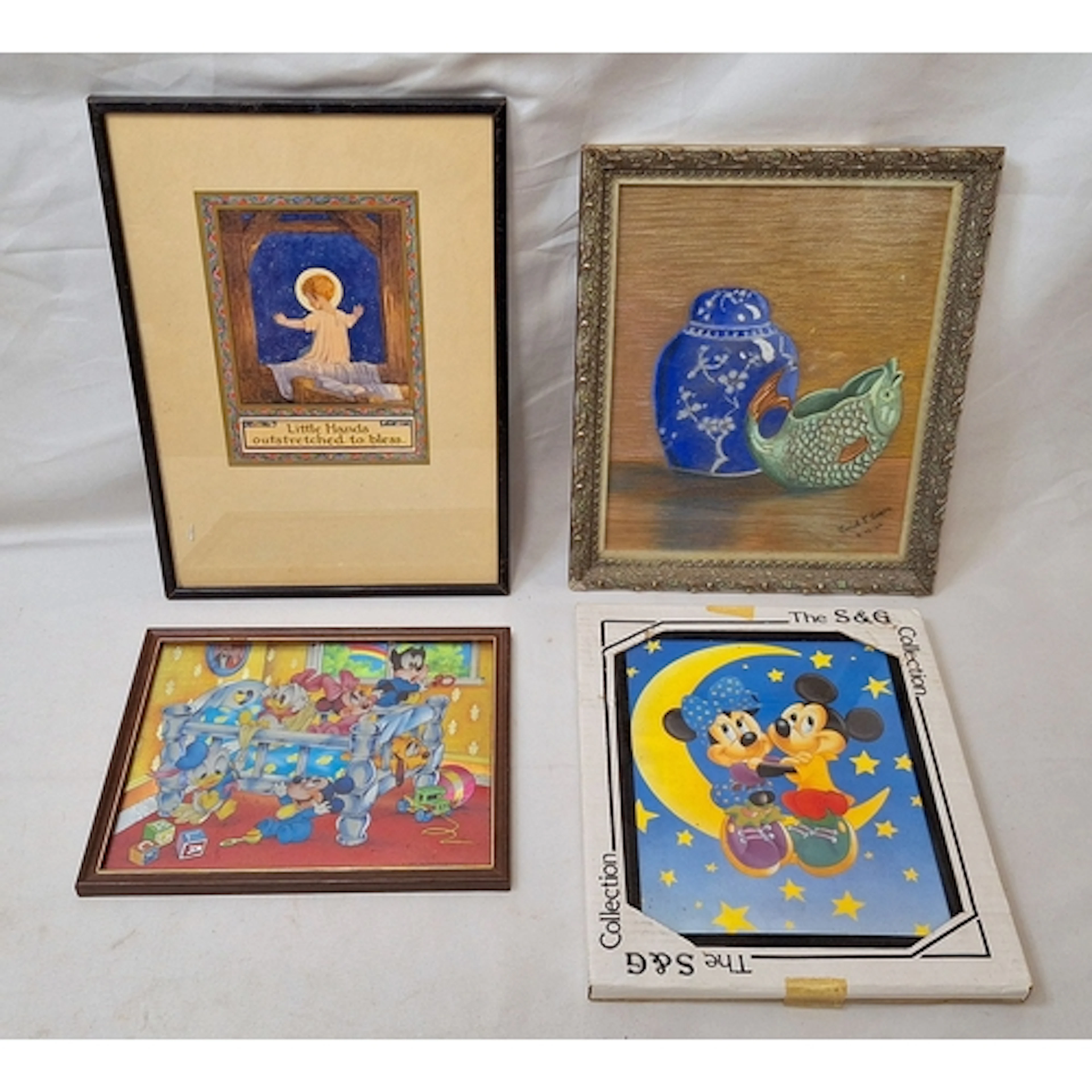F/g Pastel on Paper, still life Chinese ginger jar & fish ve...