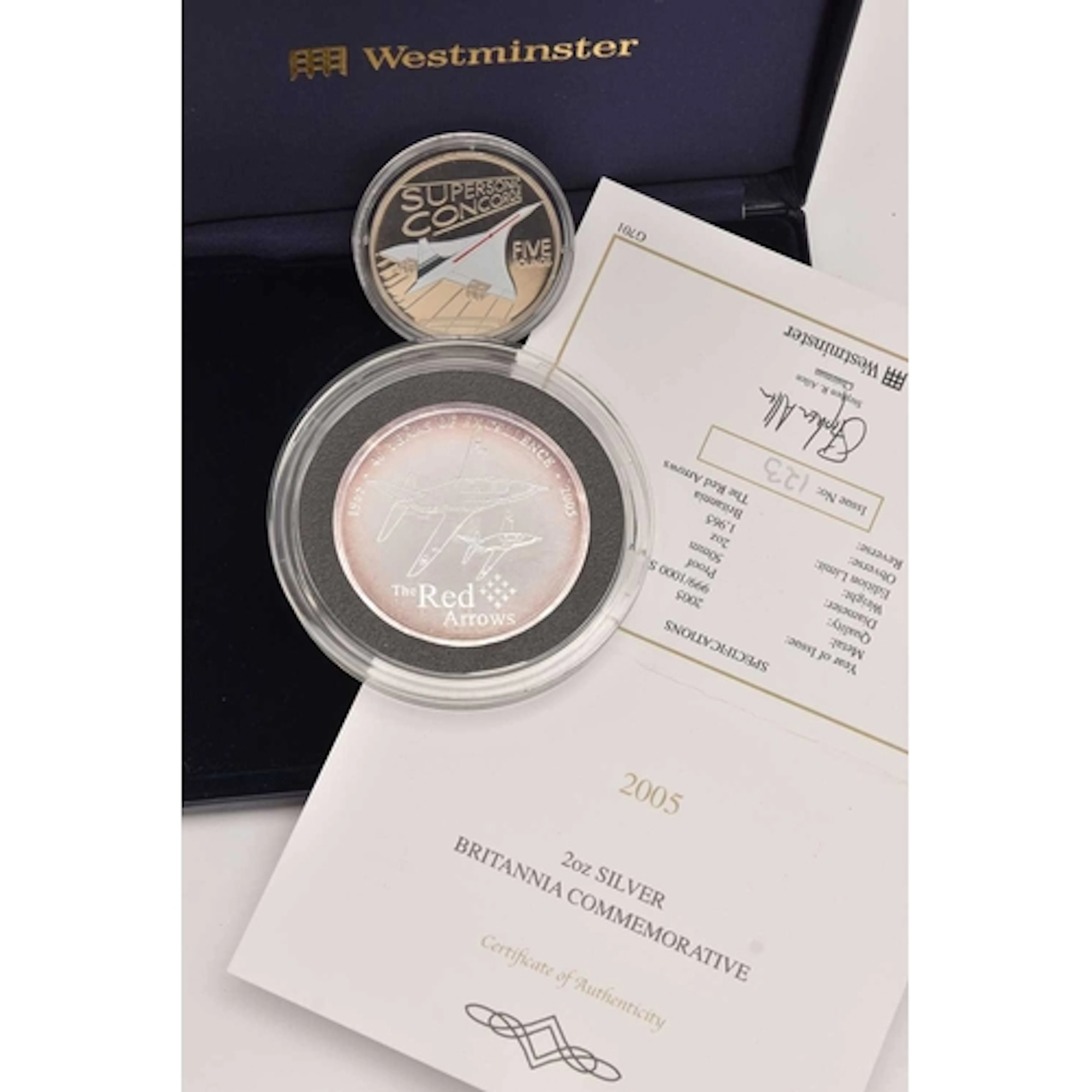 Silver. A cased Westminster Mint 2005 2oz .999 Silver Britan...