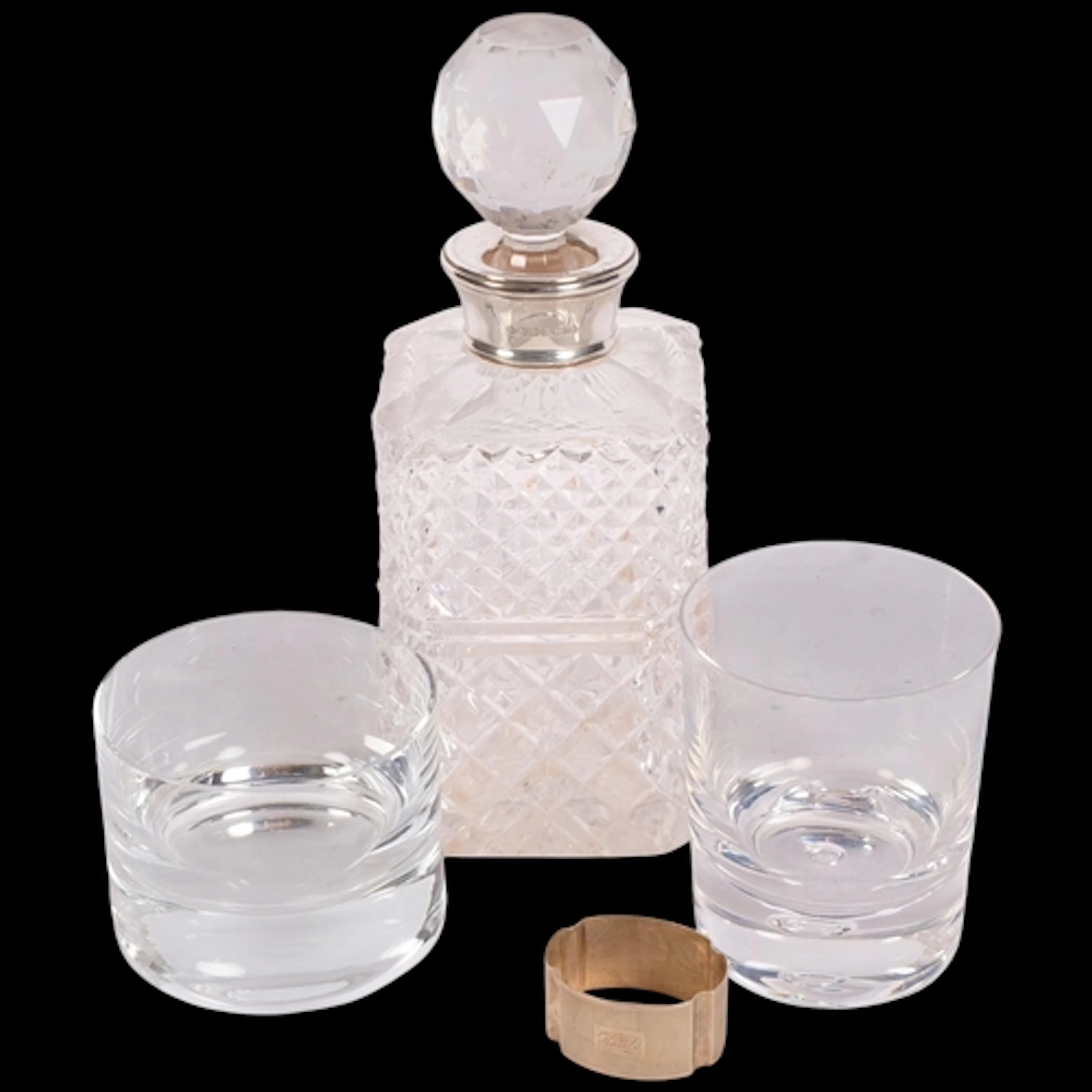 A group of interesting items, to include a silver collared d...