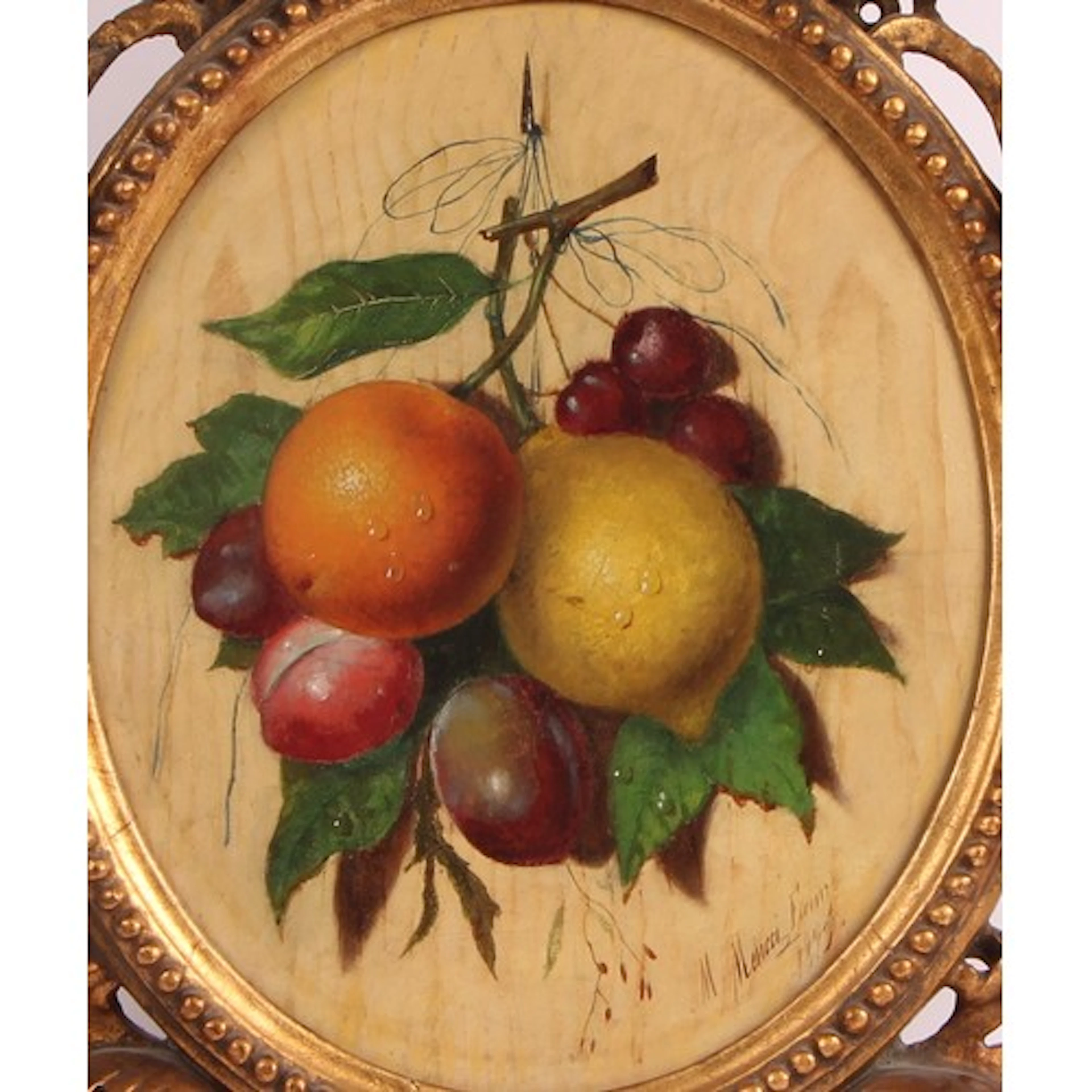 Michelangelo Meucci (Italian, 1840-1909) Hanging Fruit signe...