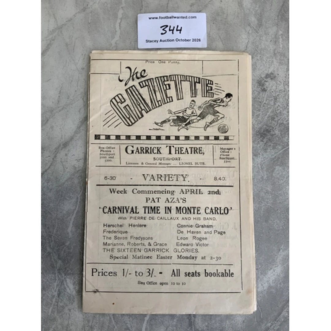 31/32 Southport v Crewe Football Programme: Very good condit...