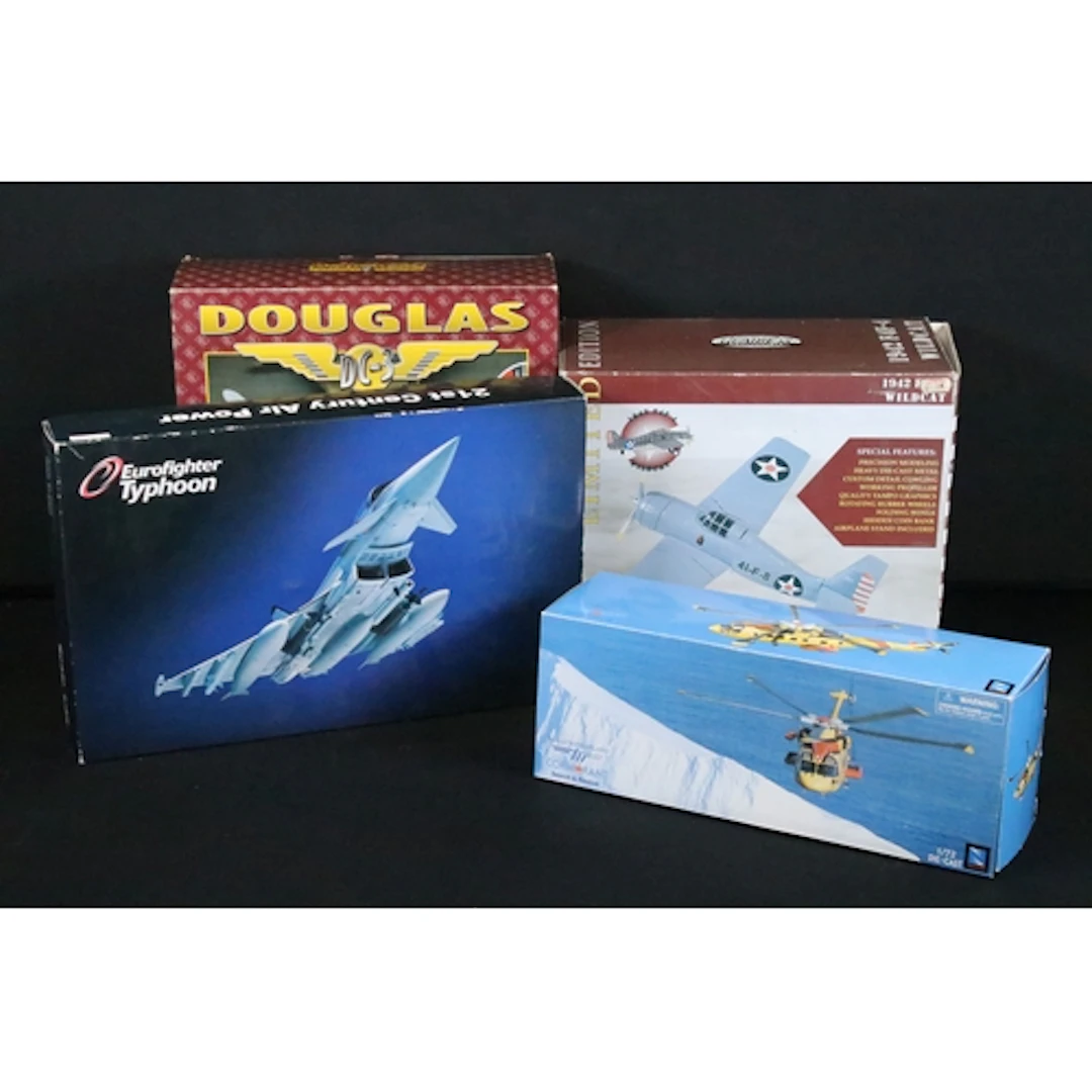Four boxed diecast model aircraft to include 1/48 21st Centu...