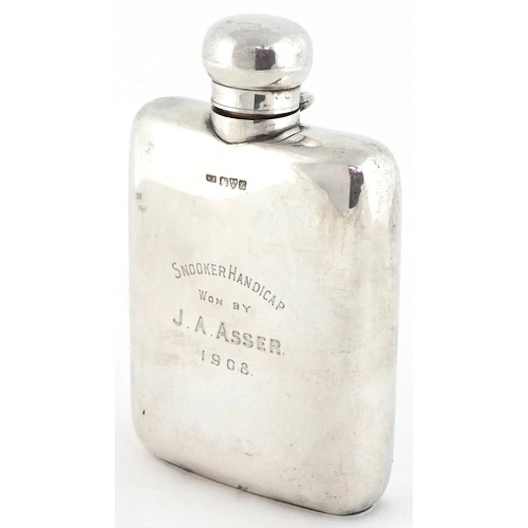 William Neale & Sons, Edwardian silver flask, inscribed Snoo...