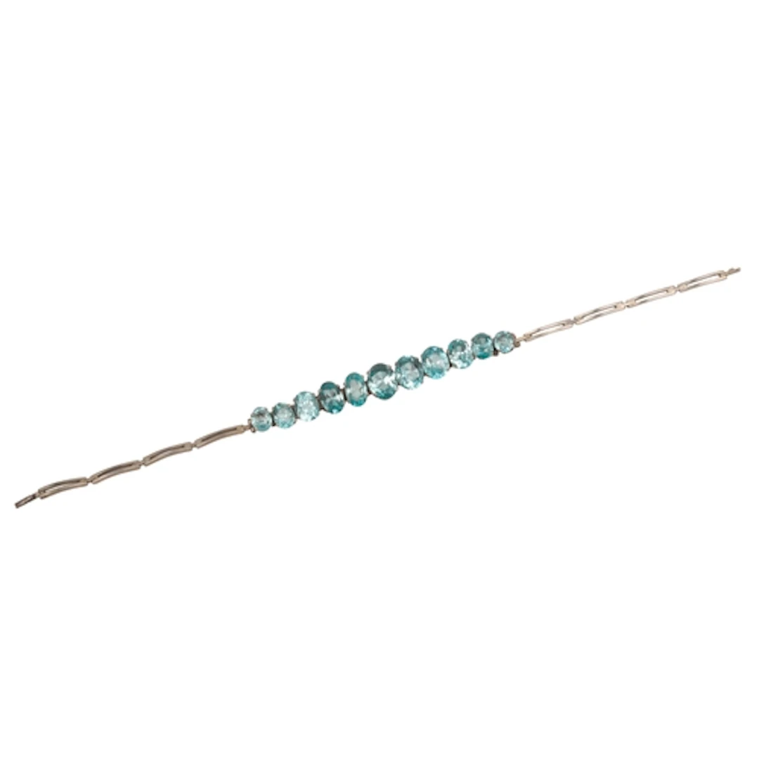 A zircon bracelet, mid 20th century, set to the front with a...