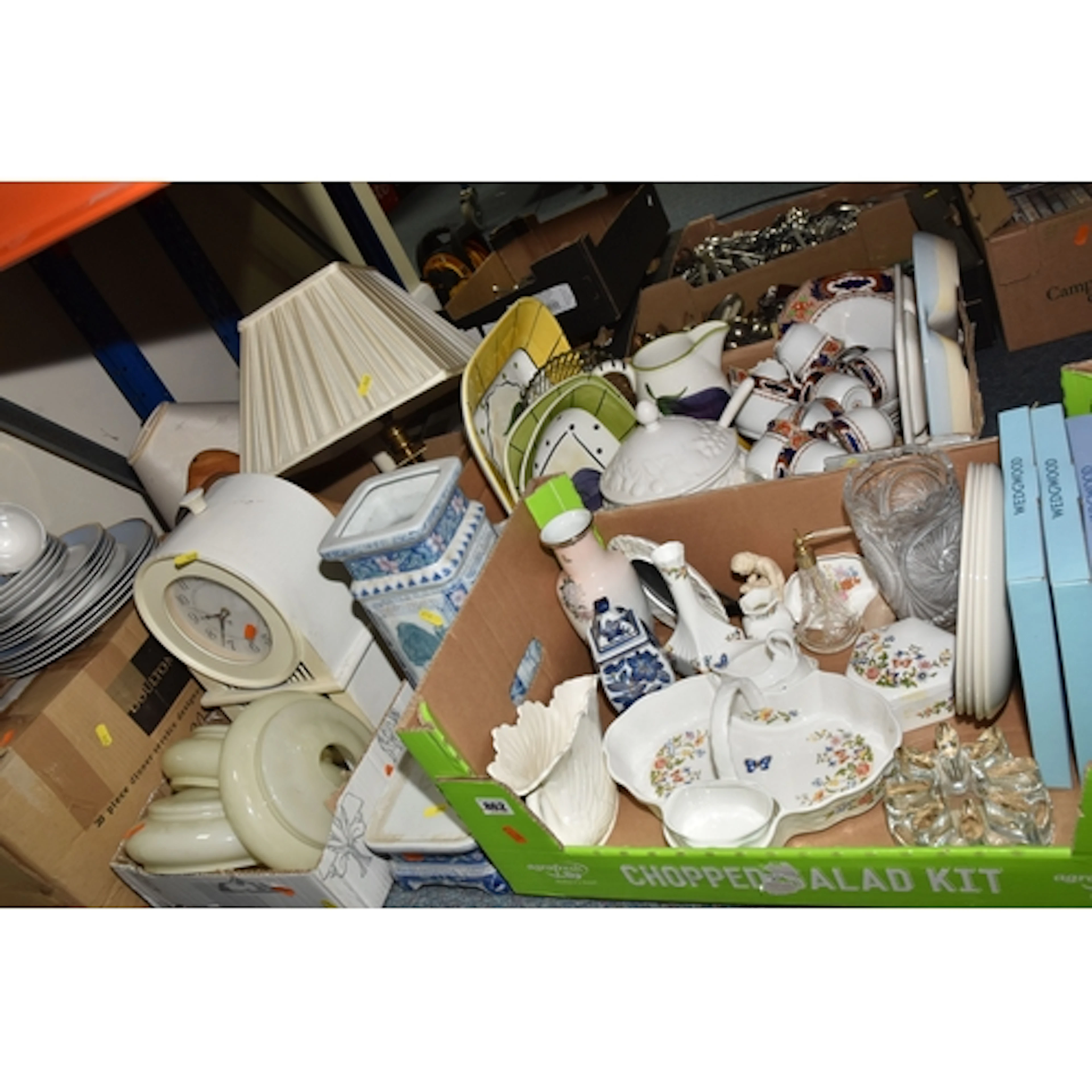 FOUR BOXES OF CERAMICS ETC to include a box of Royal Doulton...