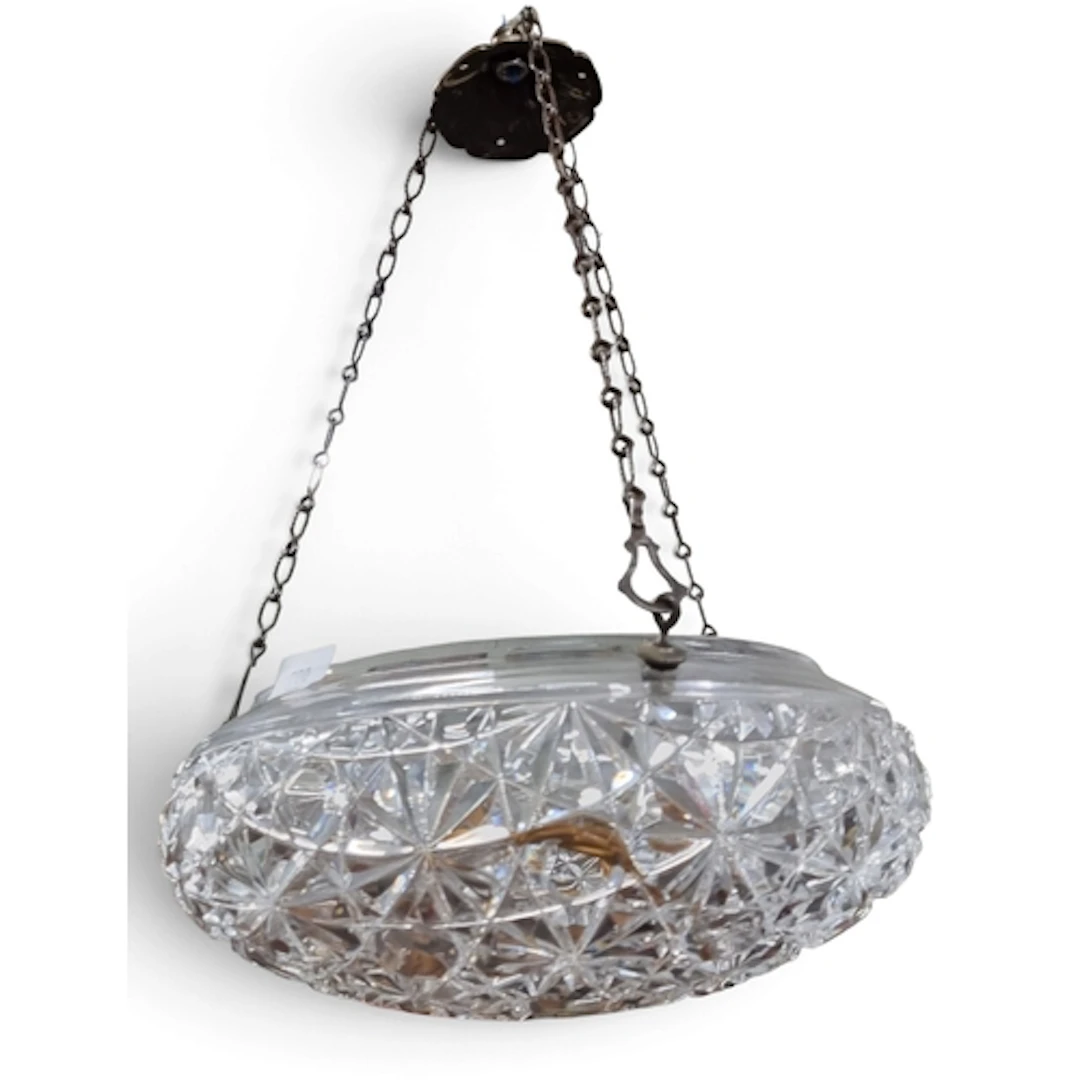 A superb cut crystal plafonnier dating from the 1920s, compl...
