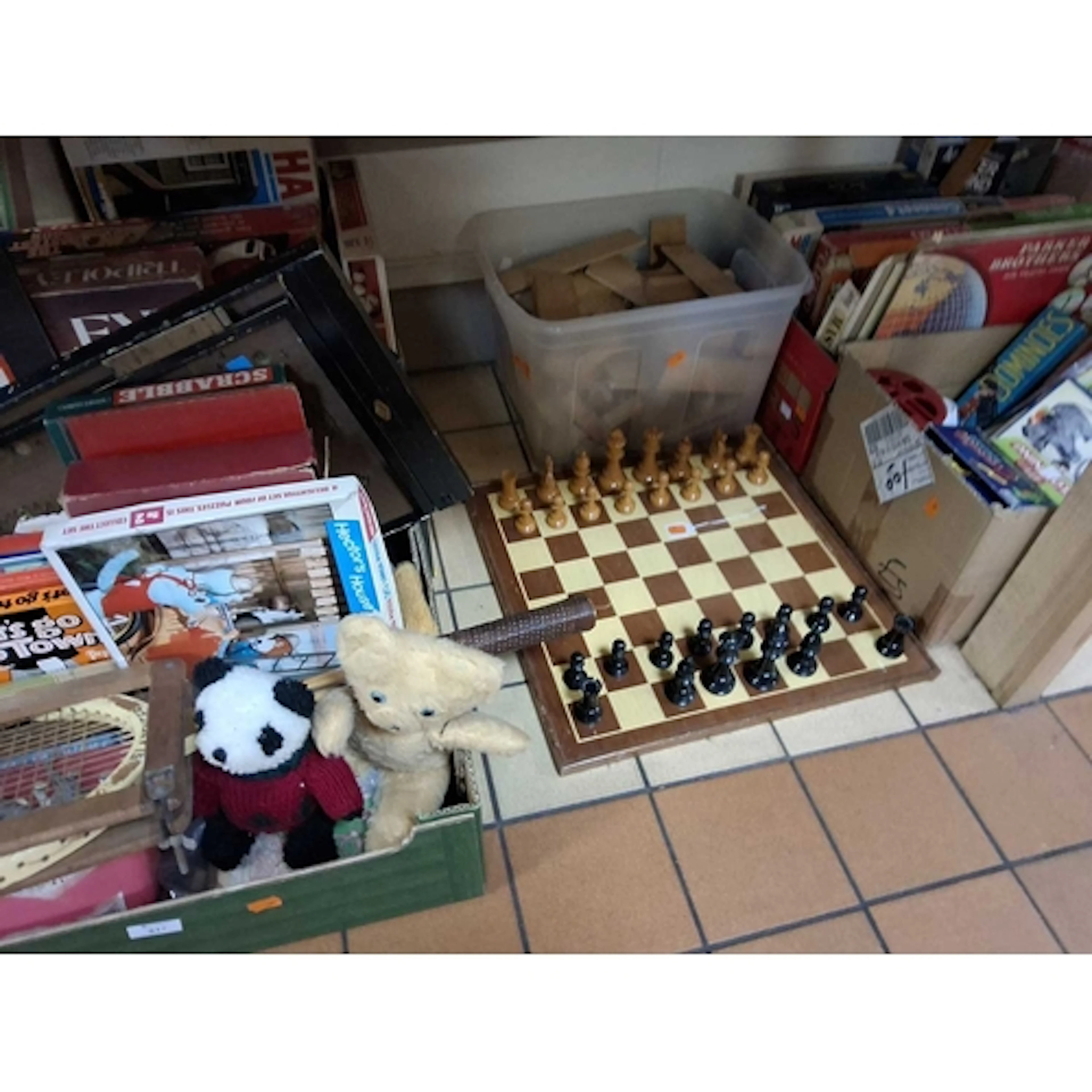 FIVE BOXES & LOOSE OF TOYS & GAMES, board games incl...