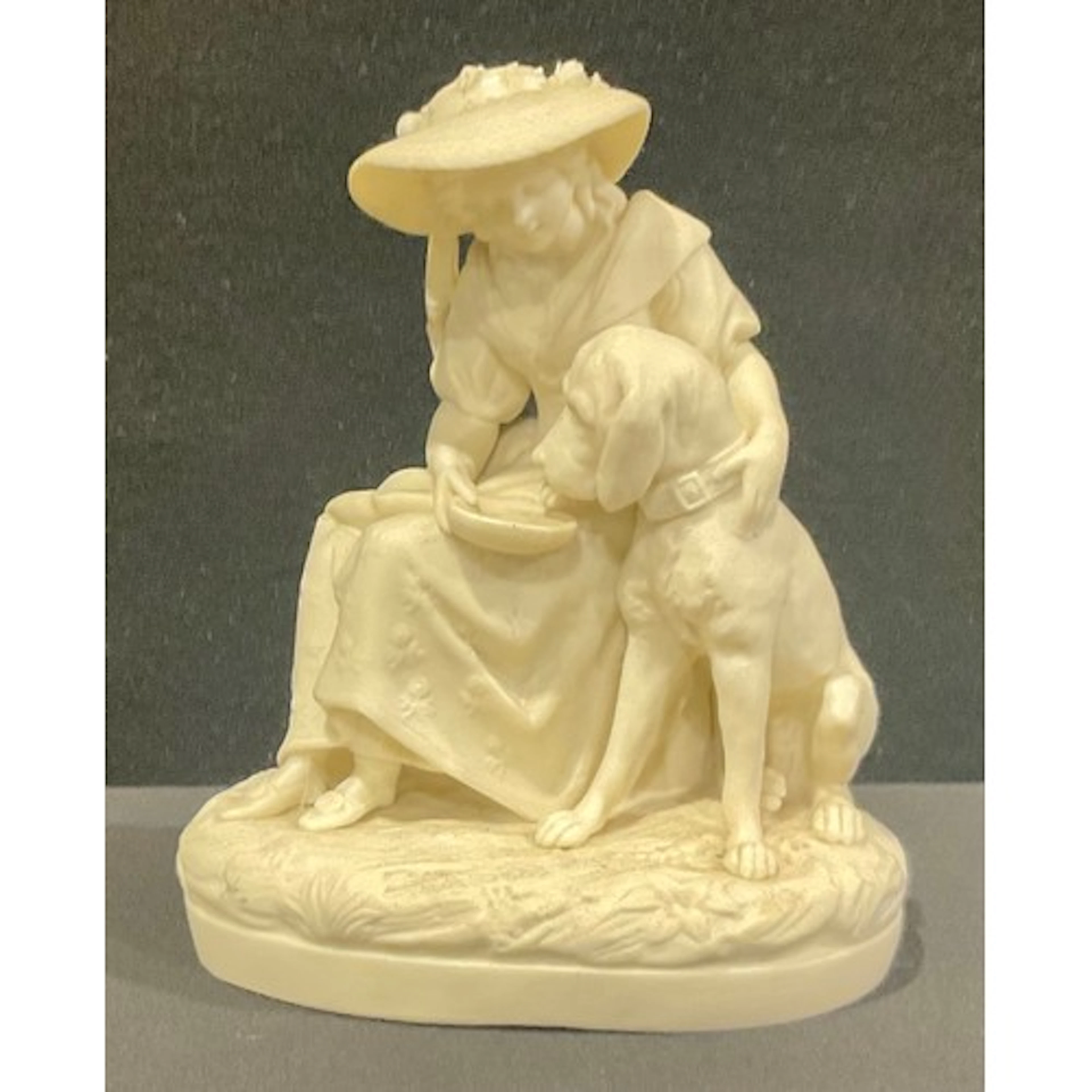 A Samuel Alcock & Co. Parian figure, of a young lady giving ...