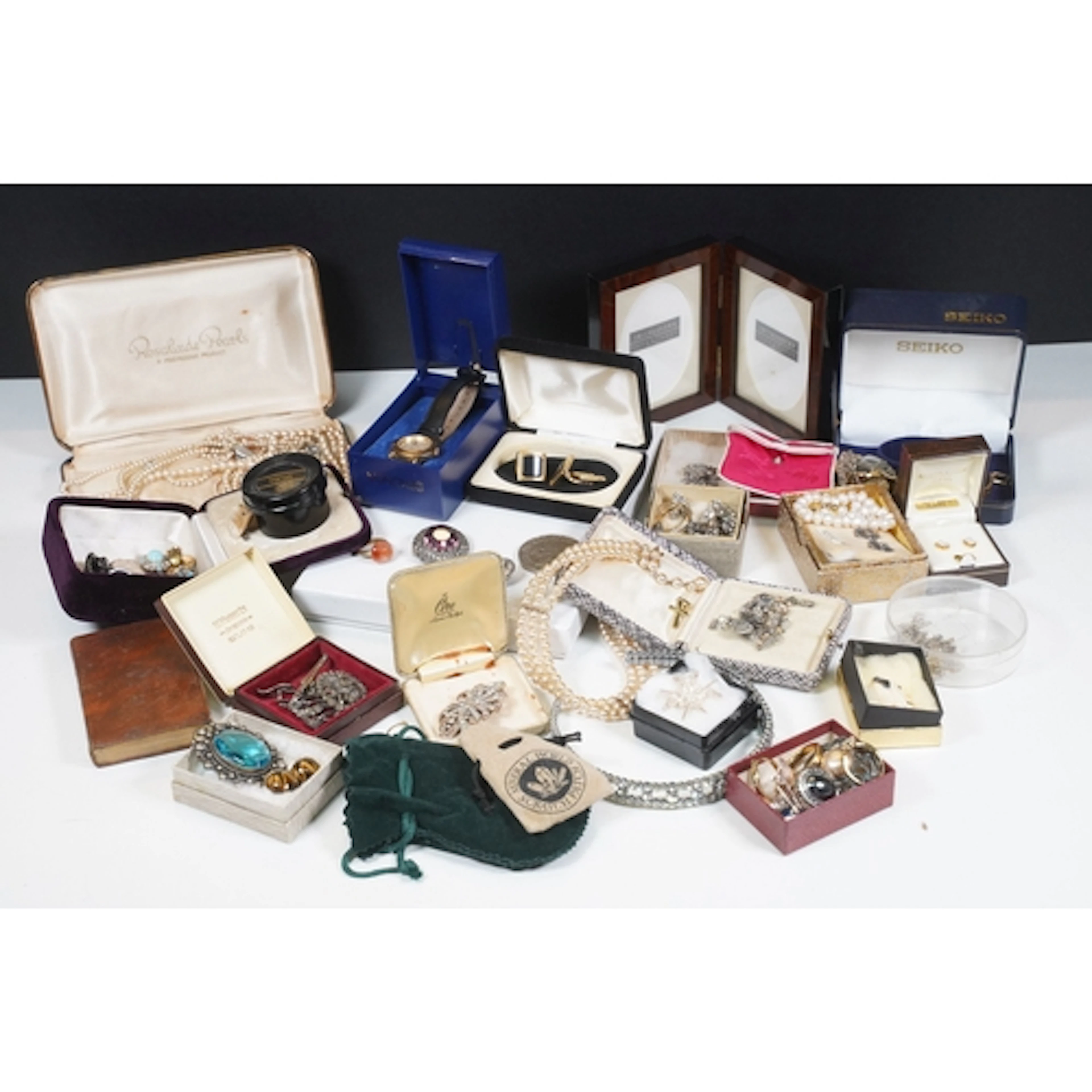 Collection of costume jewellery to include 18ct gold plated ...